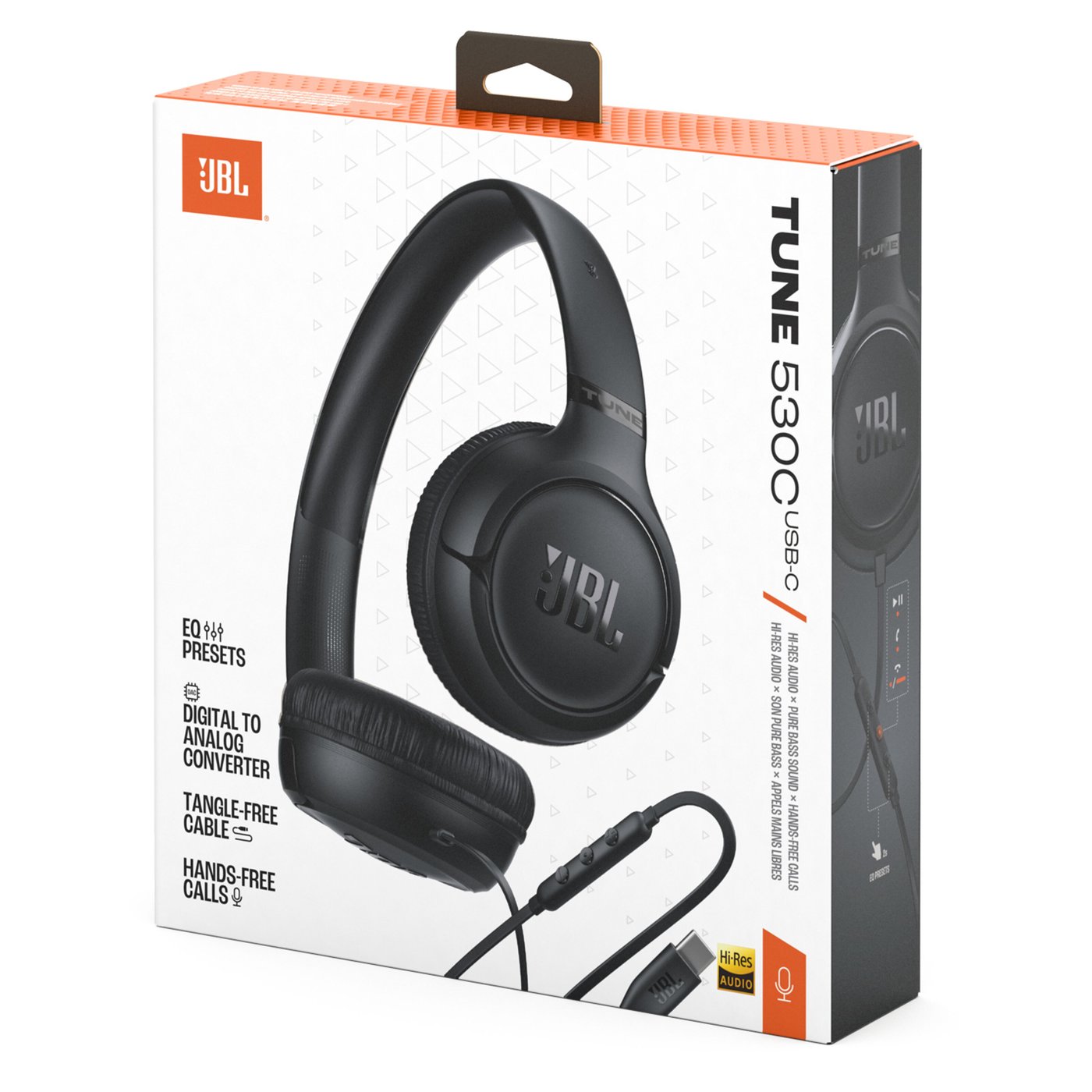 JBL Tune 530C USB-C on-ear-hodetelefoner Svart