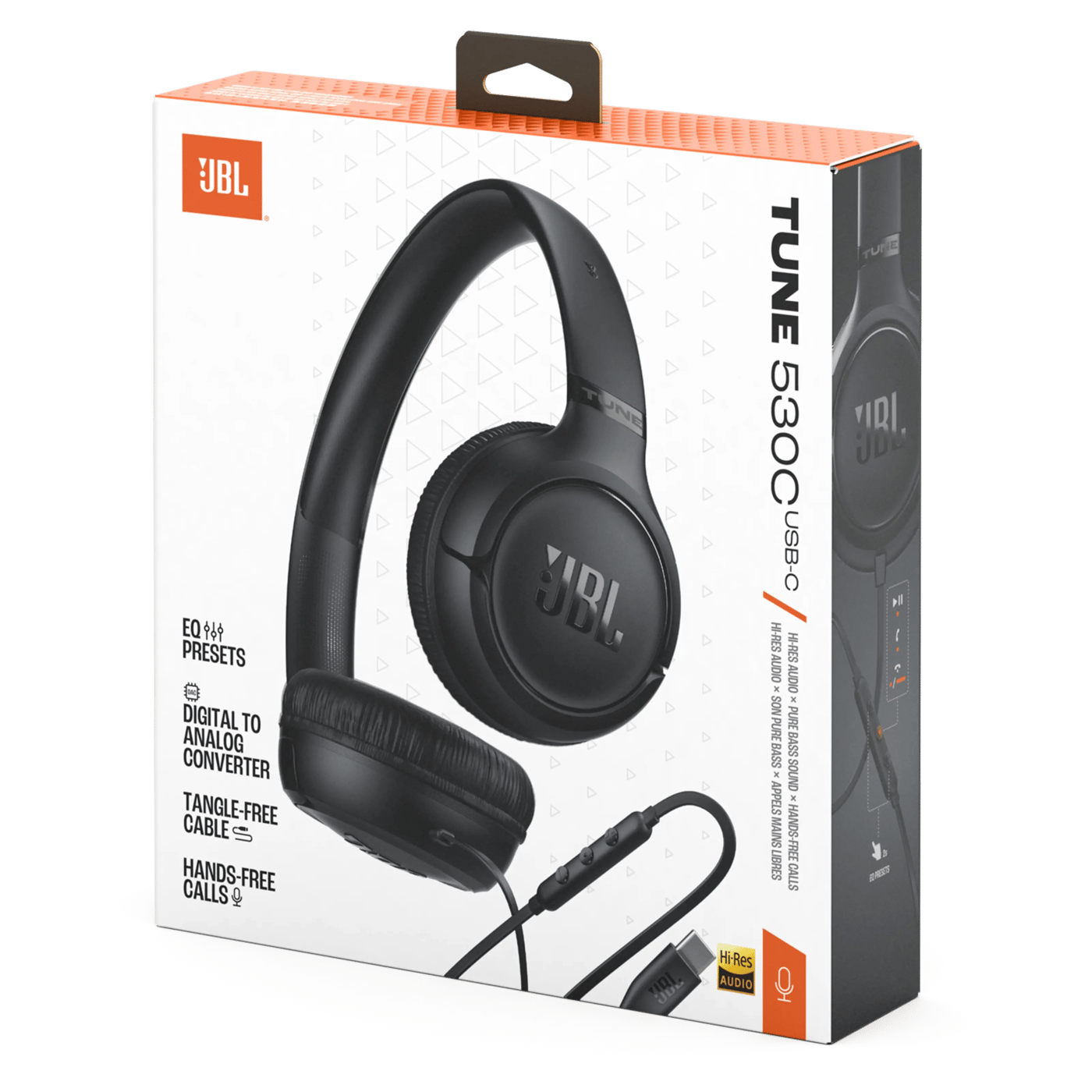 JBL Tune 530C USB-C on-ear-hodetelefoner Svart