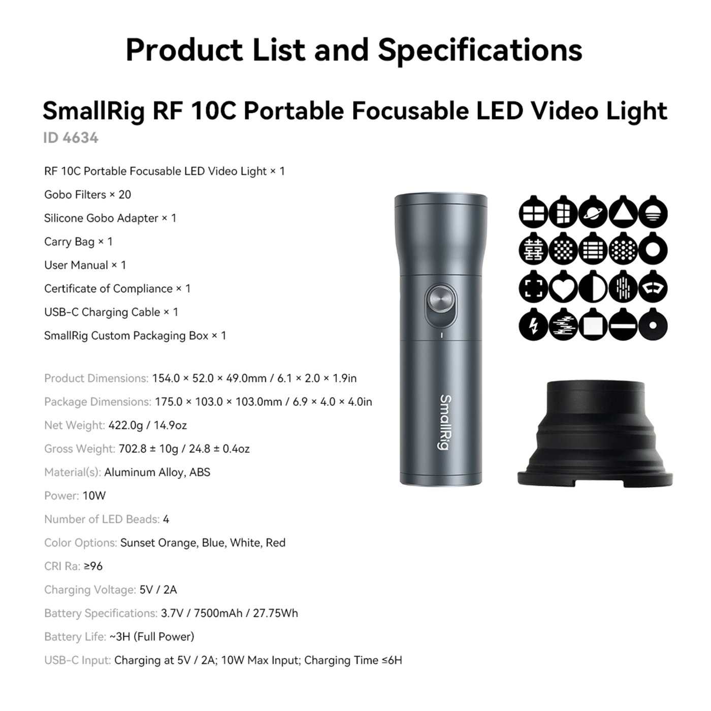 SmallRig LED Video Light RF 10C