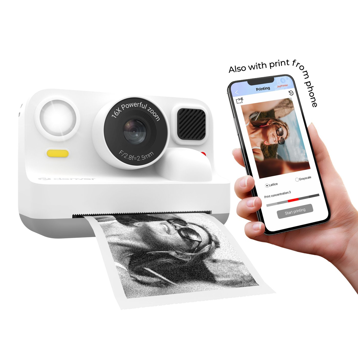 Denver KPC-1374BTW barnkamera med termisk utskrift Vit