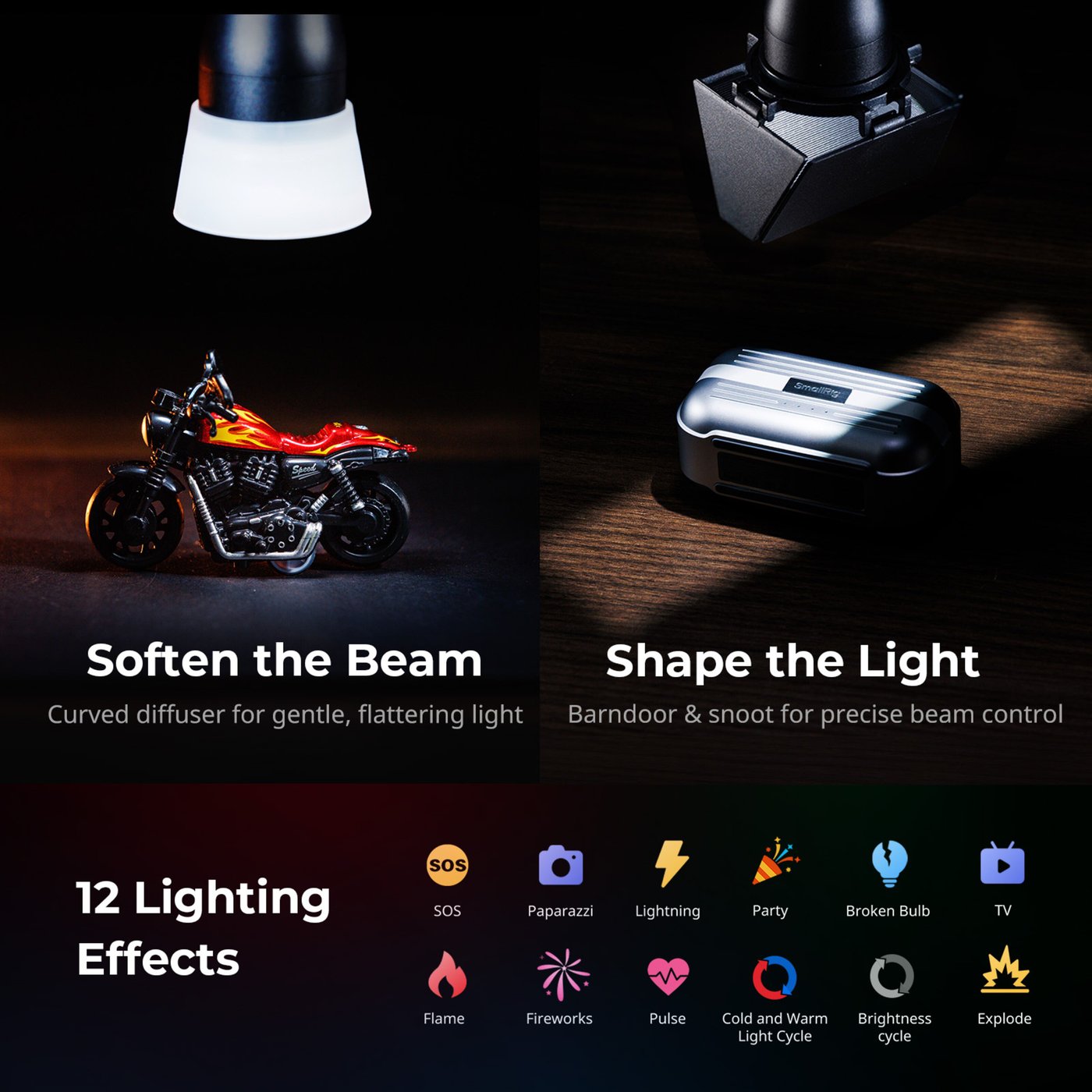 SmallRig RF 05B portabel LED-videolampe med zoom