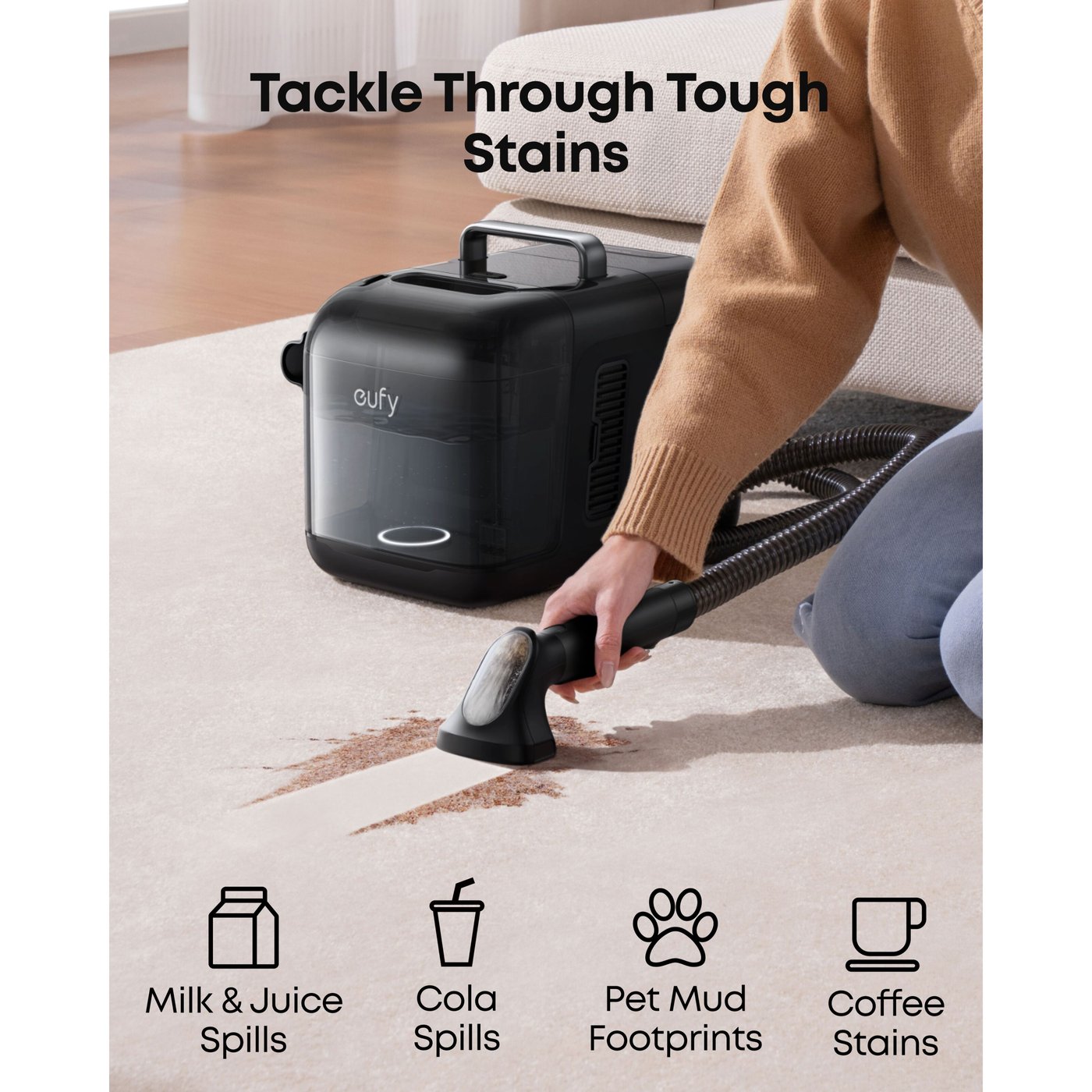 Eufy Omni E28 robotstøvsuger med mopp og basestasjon Svart