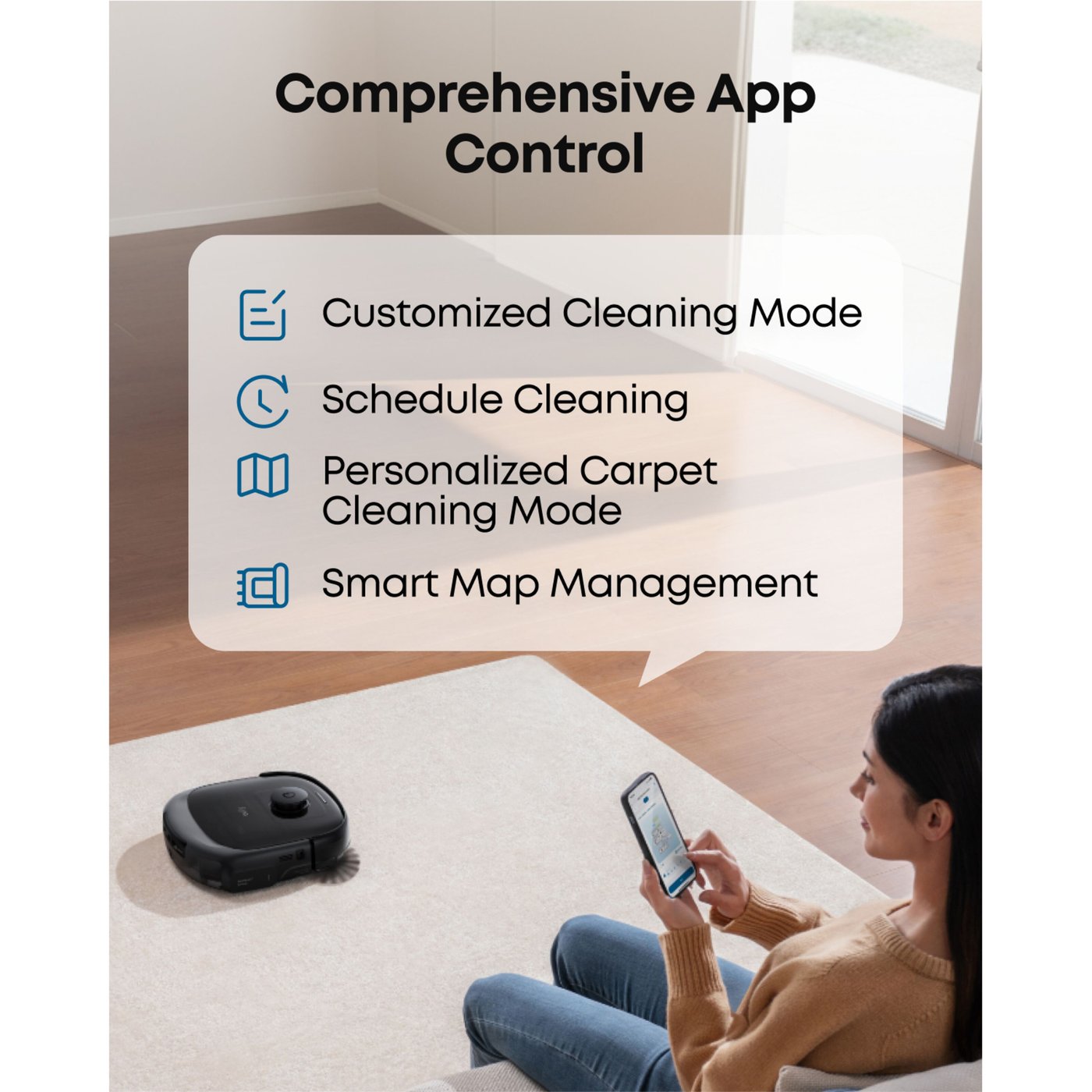 Eufy Omni E28 robotstøvsuger med mopp og basestasjon Svart