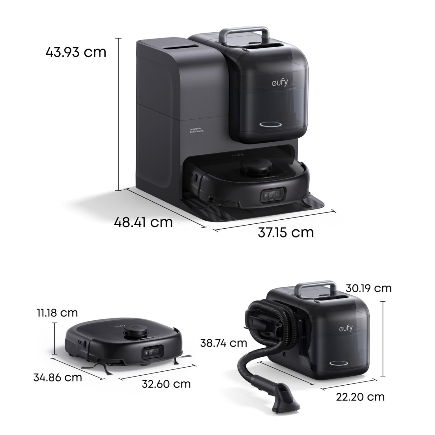 Eufy Omni E28 robotstøvsuger med mopp og basestasjon Svart