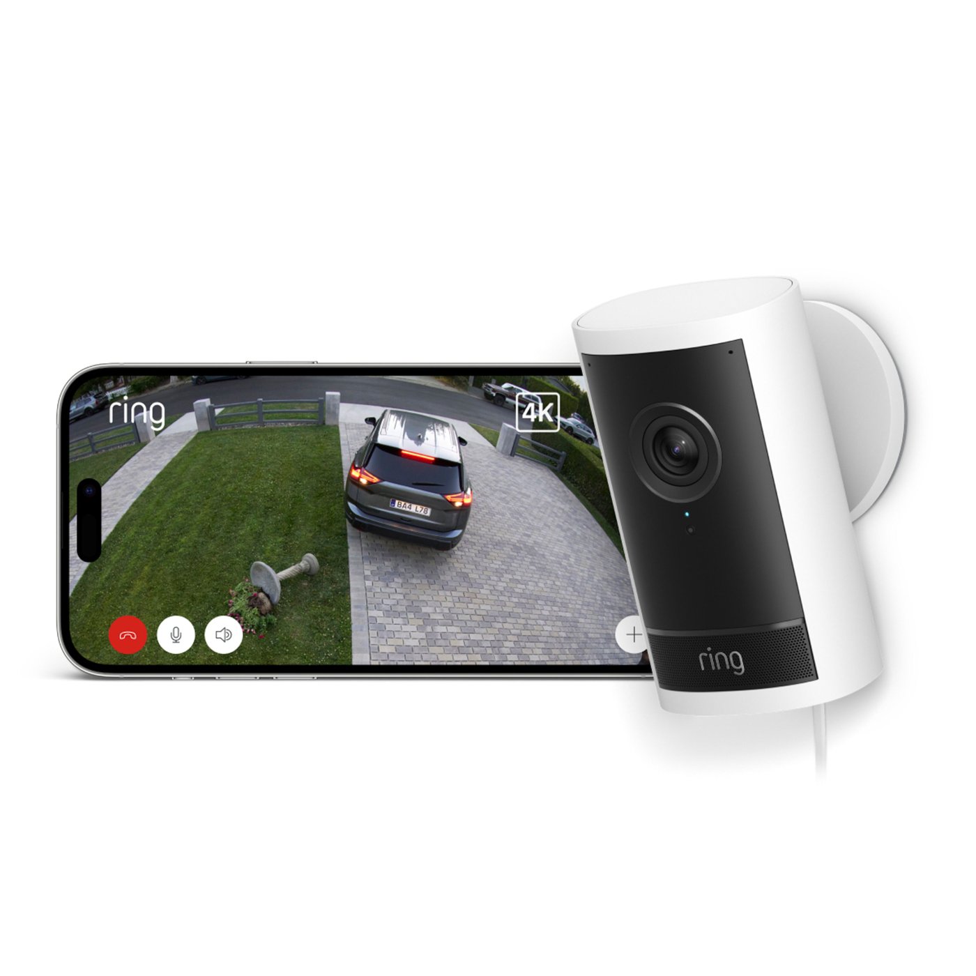 Ring Outdoor Cam Pro Plug-in övervakningskamera Vit