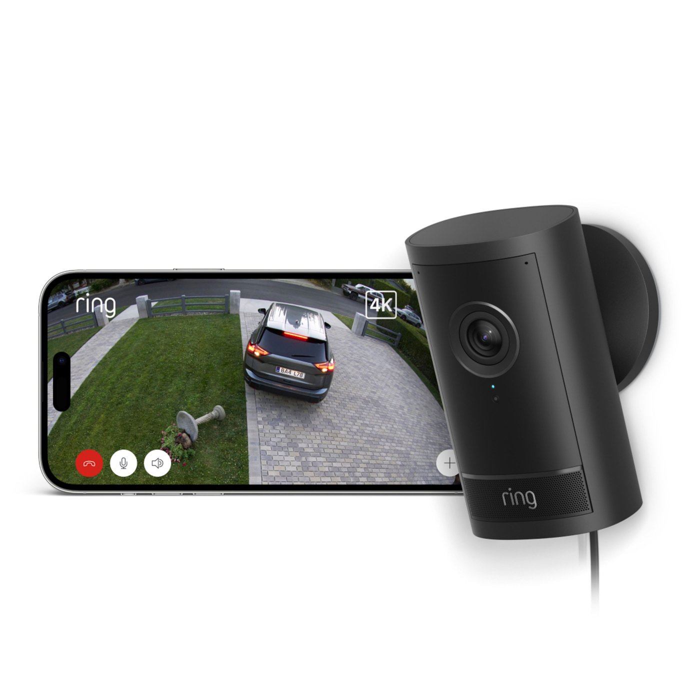 Ring Outdoor Cam Pro Plug-in övervakningskamera Svart
