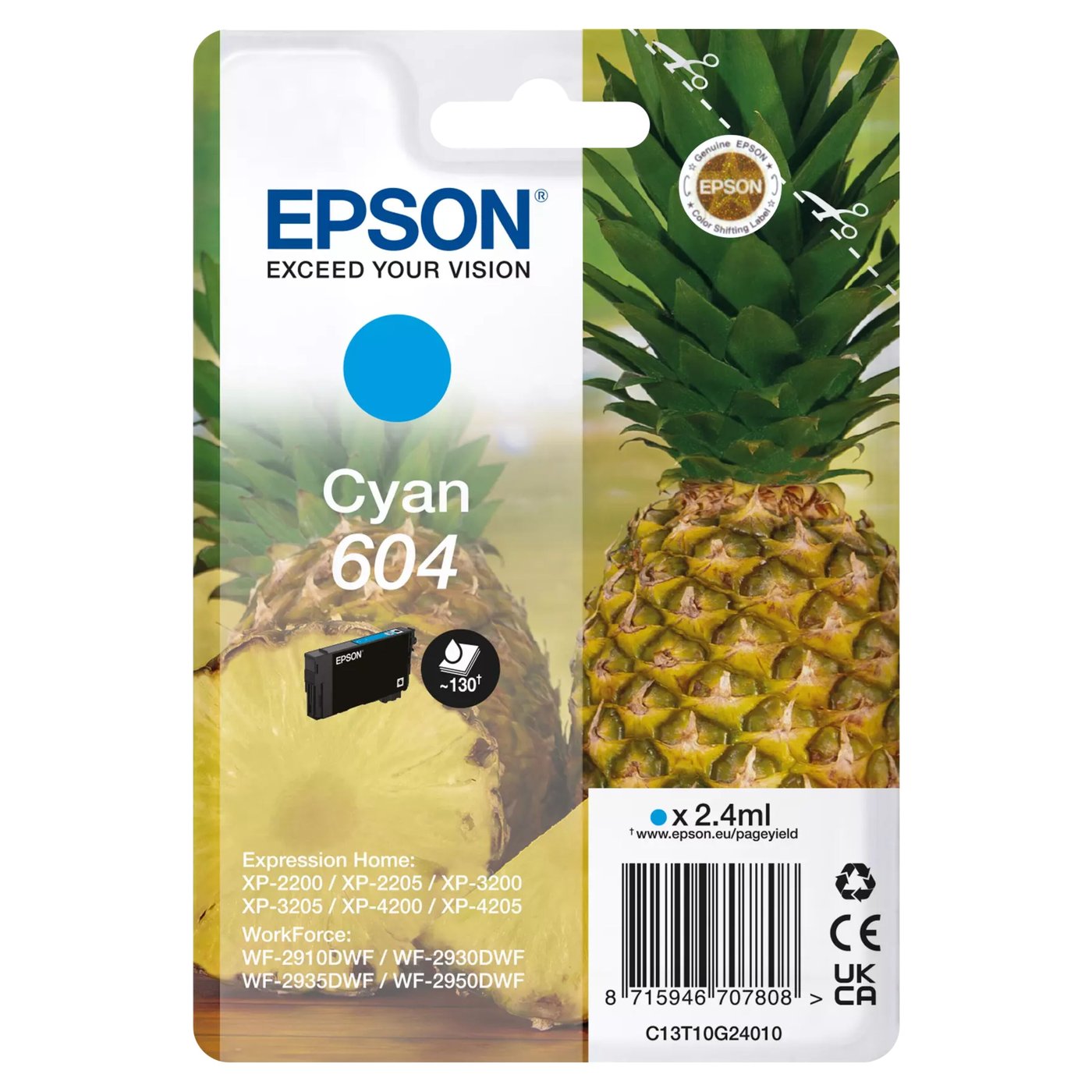 Epson 604 blekkpatron cyan (Ananas)