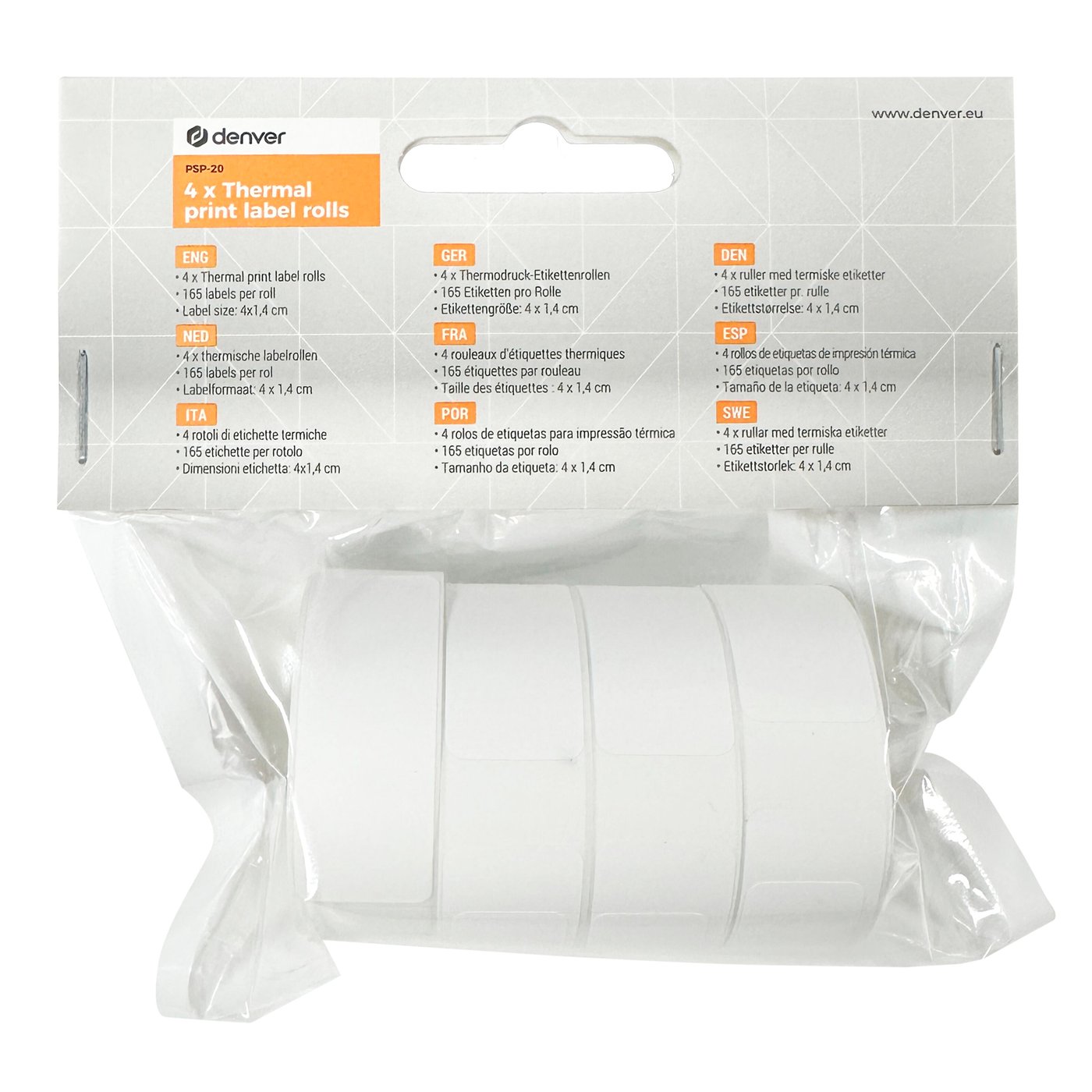 Denver PSP-20 Etikettruller til termoskriver MBP-16 4-pakk