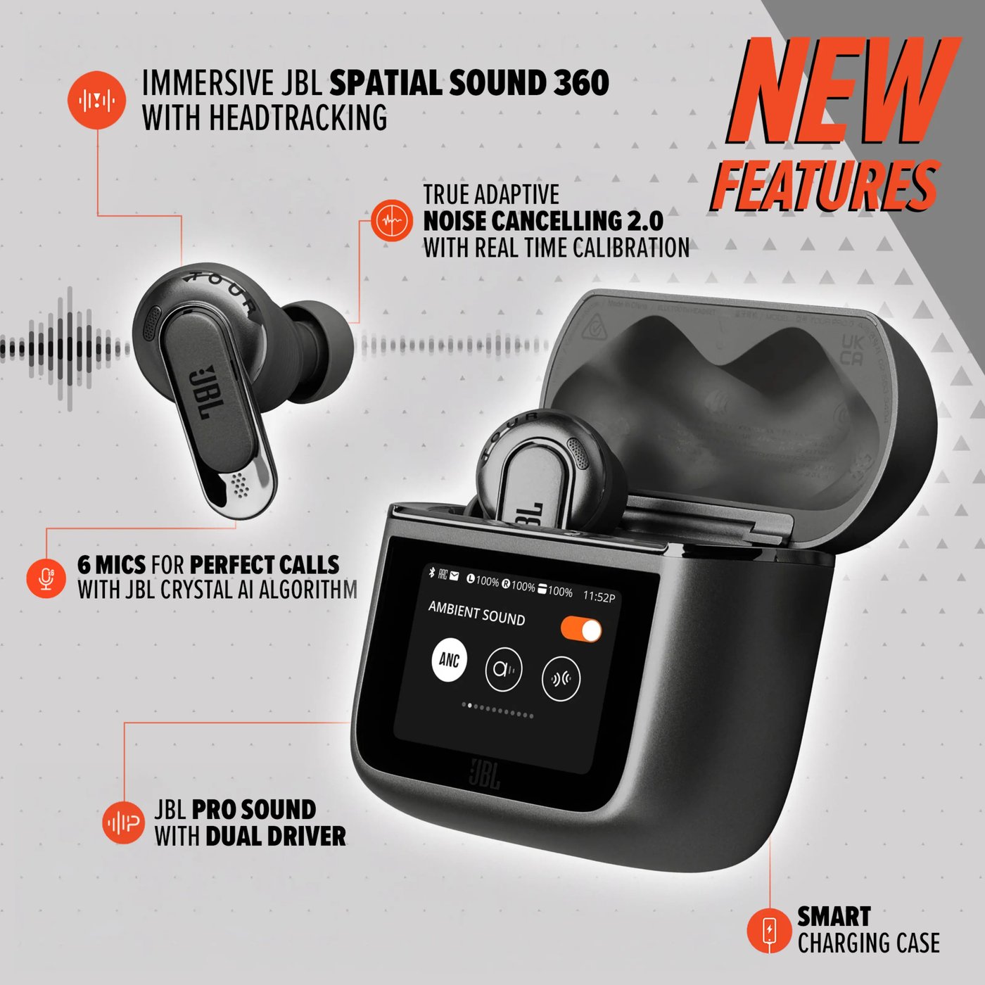 JBL Tour Pro 3 trådløse in-ear-hodetelefoner Blå