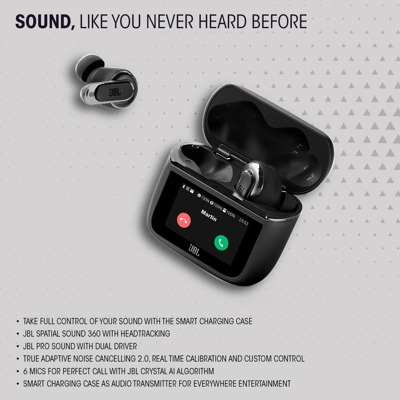JBL Tour Pro 3 trådløse in-ear-hodetelefoner Grønn