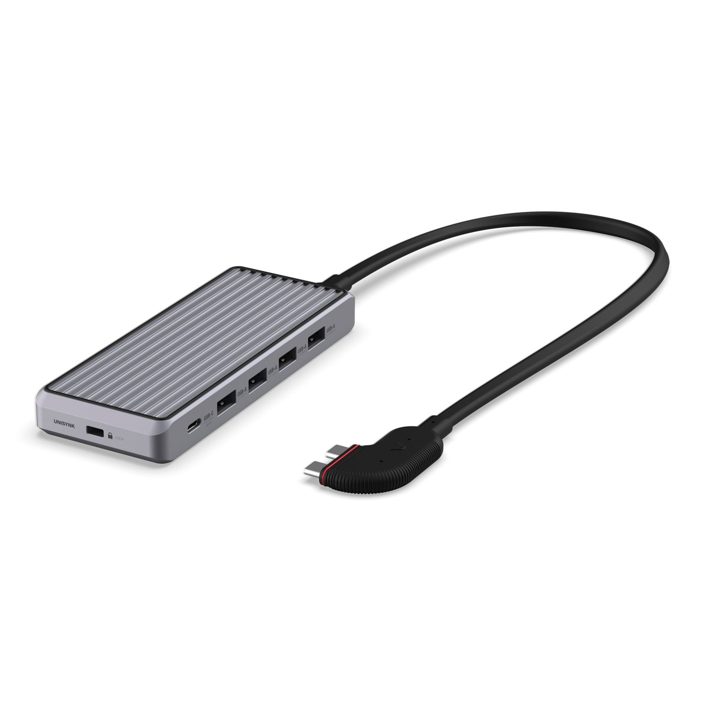 Unisynk 10-portars USB-C-hubb för dubbla skärmar för Mac Grå