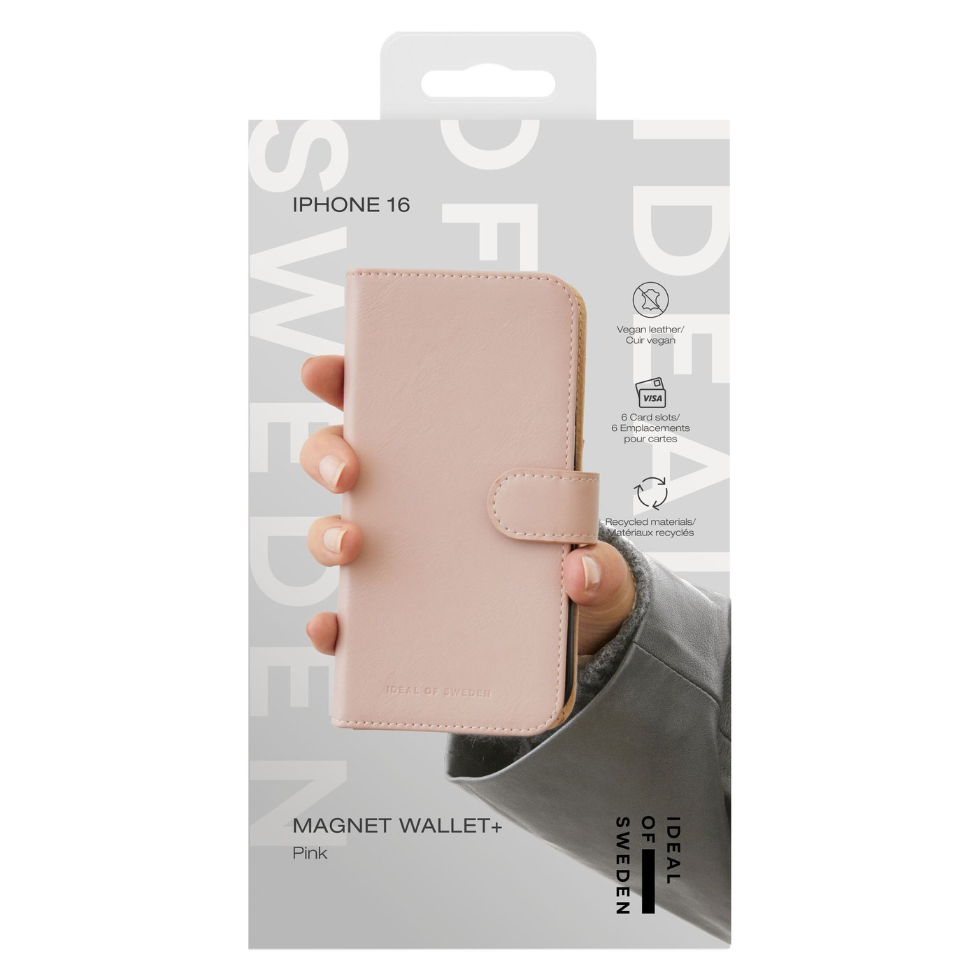 IDEAL OF SWEDEN Magnet Wallet+ - plånboksfodral till iPhone 16 Pink