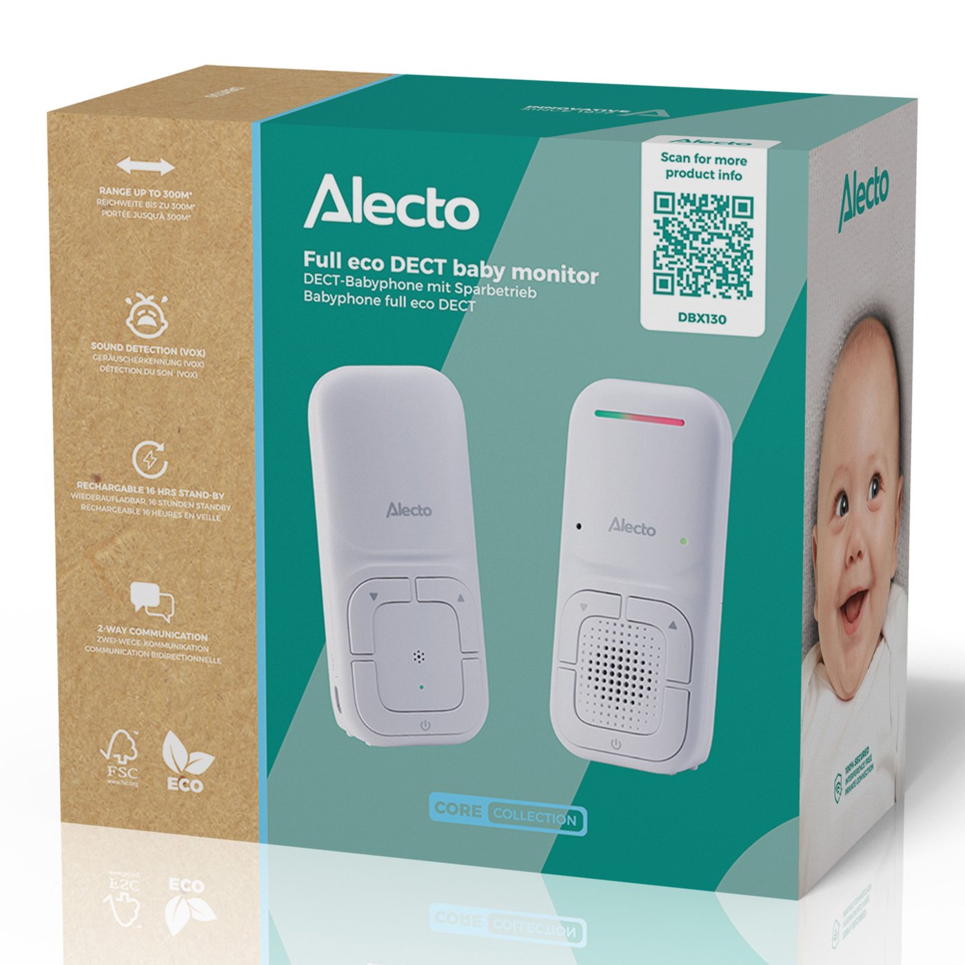 Alecto DBX130 Full Eco DECT-babyvakt Vit