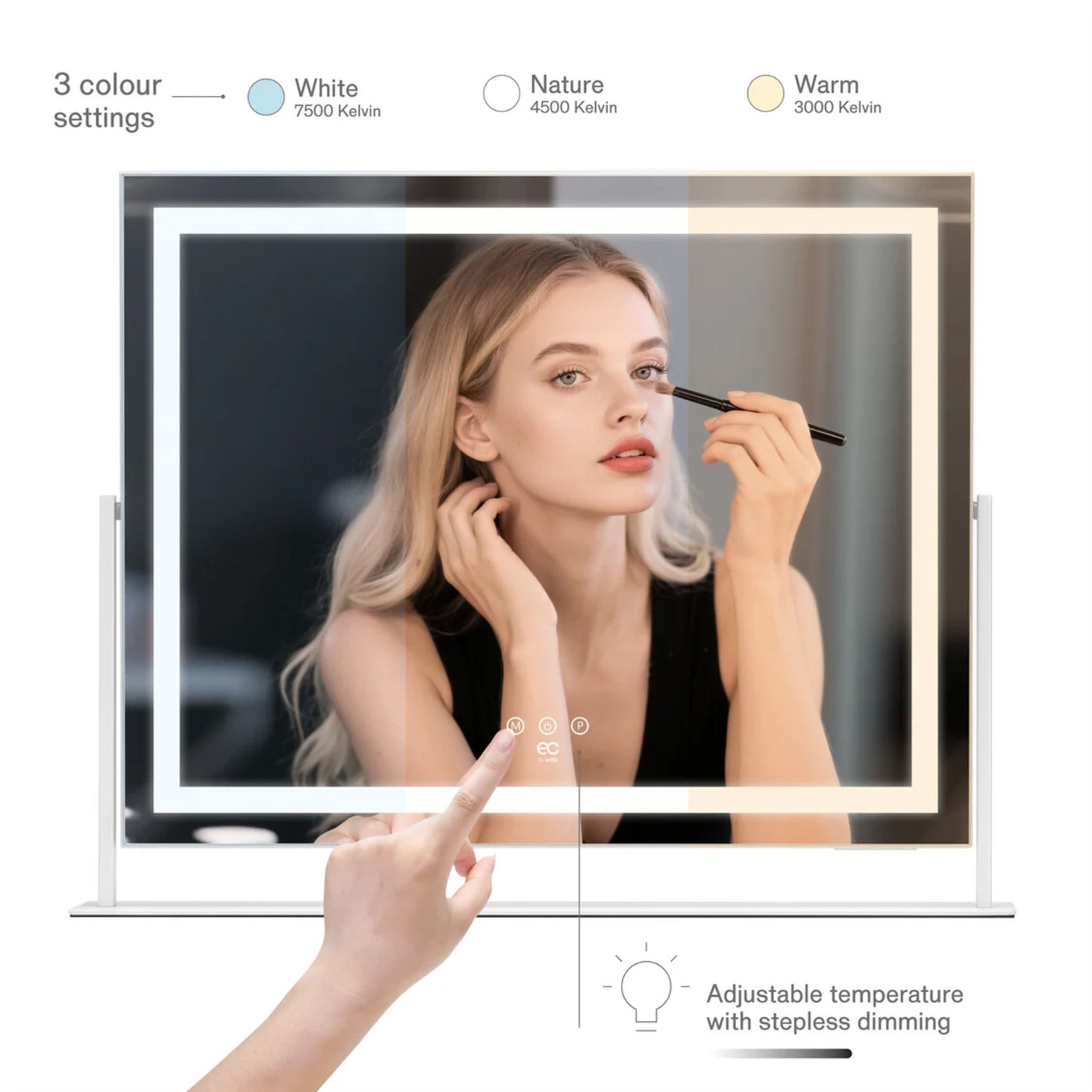 Wilfa Sparkle Stockholm sminkspegel med LED-ljus 58 cm