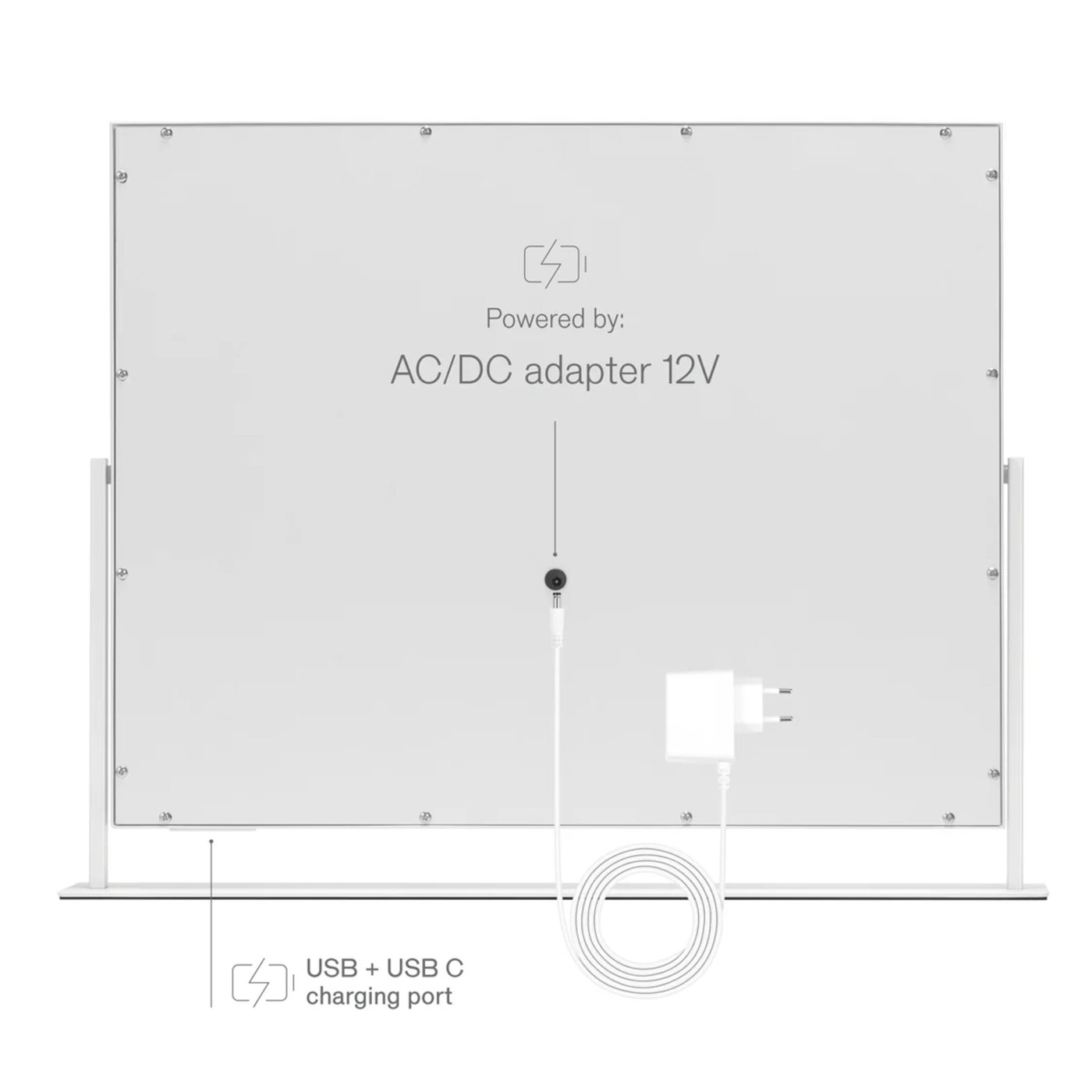 Wilfa Sparkle Stockholm sminkspegel med LED-ljus 58 cm