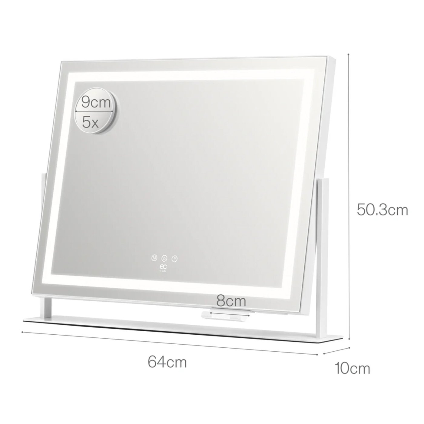 Wilfa Sparkle Stockholm sminkspegel med LED-ljus 58 cm