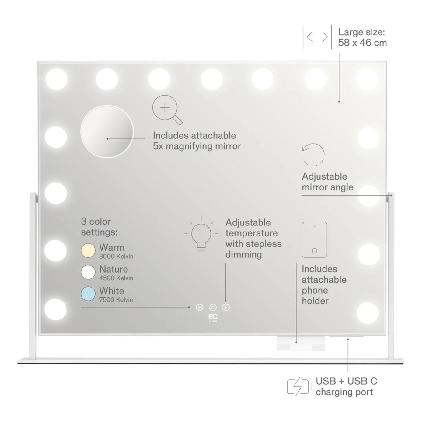 Wilfa Star Hollywood-sminkspegel