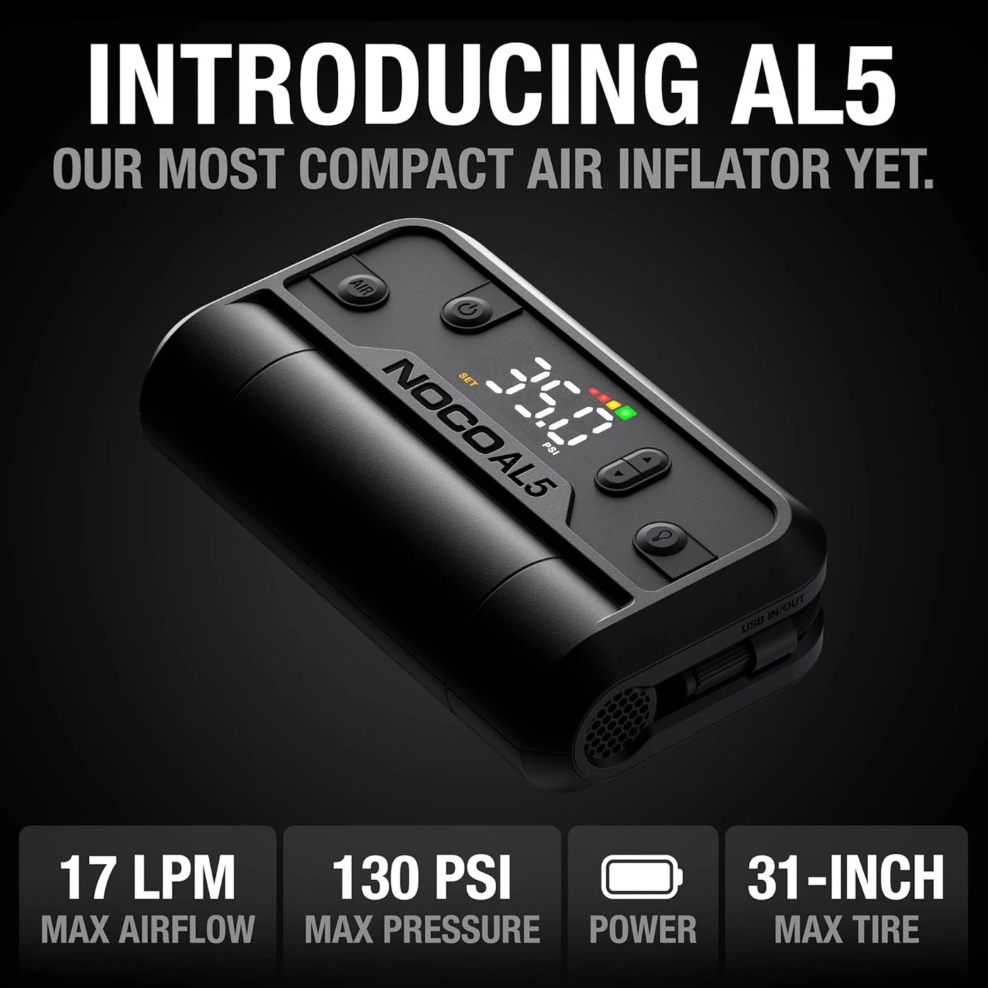 Noco Air AL5 portabel luftkompressor med powerbank
