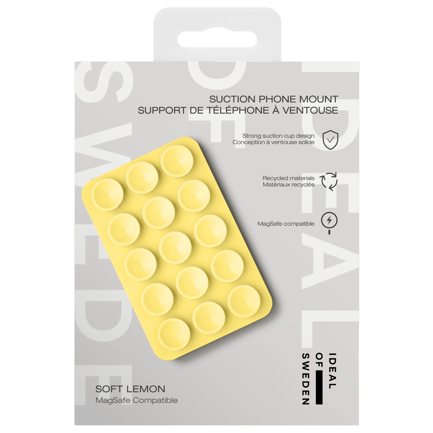 IDEAL OF SWEDEN MagSafe Suction Phone Mount – mobilhållare med sugfäste Soft Lemon
