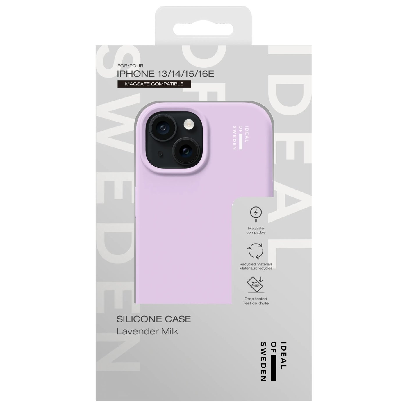 IDEAL OF SWEDEN Silicone MagSafe Case – mobilskal till iPhone 13, 14, 15, 16e och 17e Lavender Milk