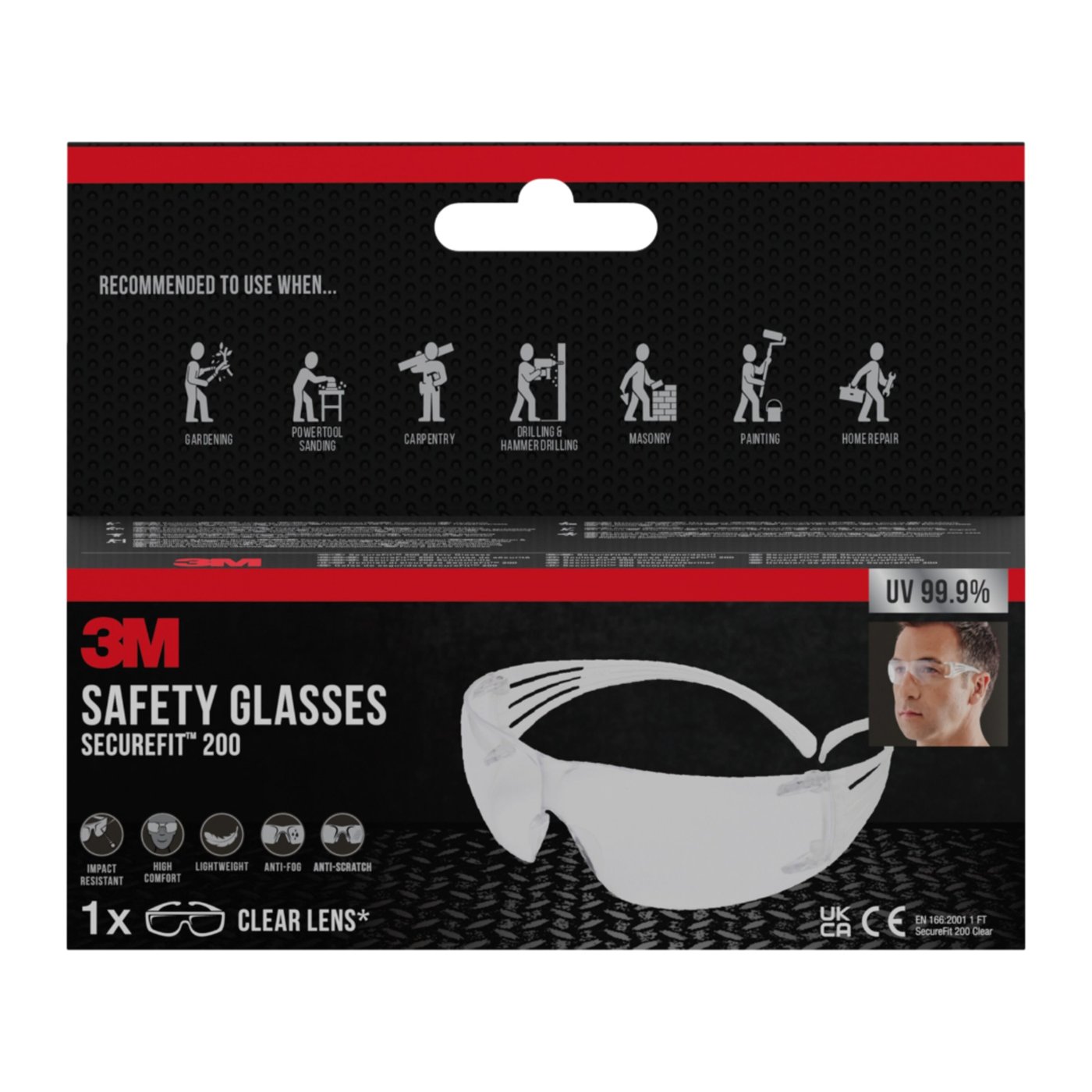 3M Skyddsglasögon SecureFit 200 Transparent