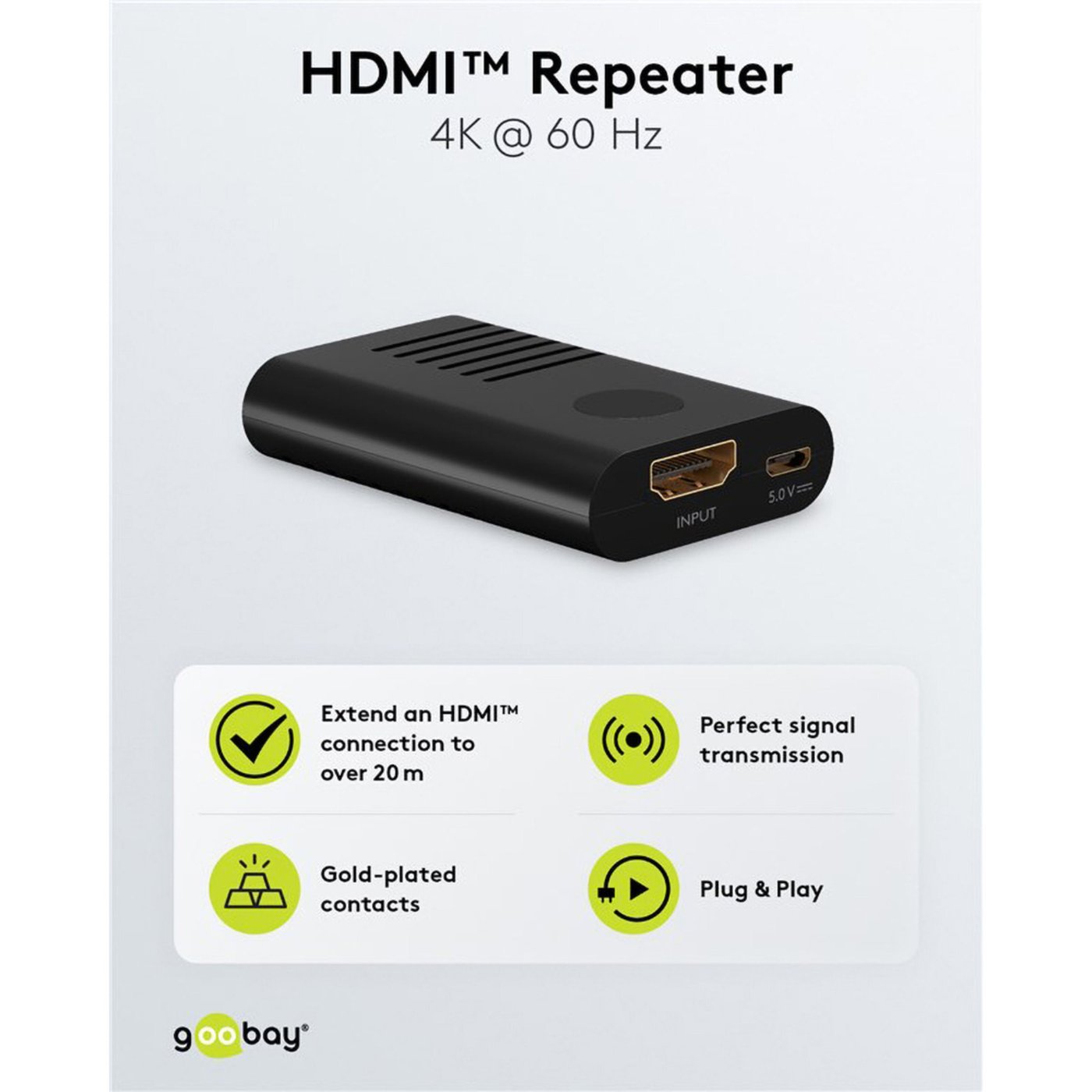 HDMI-repeater 4K @ 60 Hz