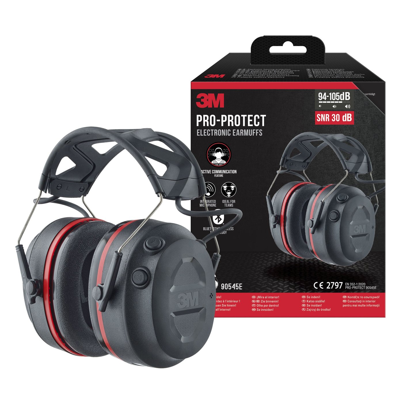 3M Pro-Protect hørselsvern med Bluetooth Svart