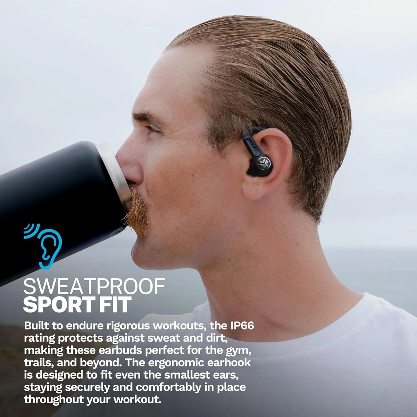 JLab Epic Sport 3 sportshodetelefoner med støyreduksjon Svart