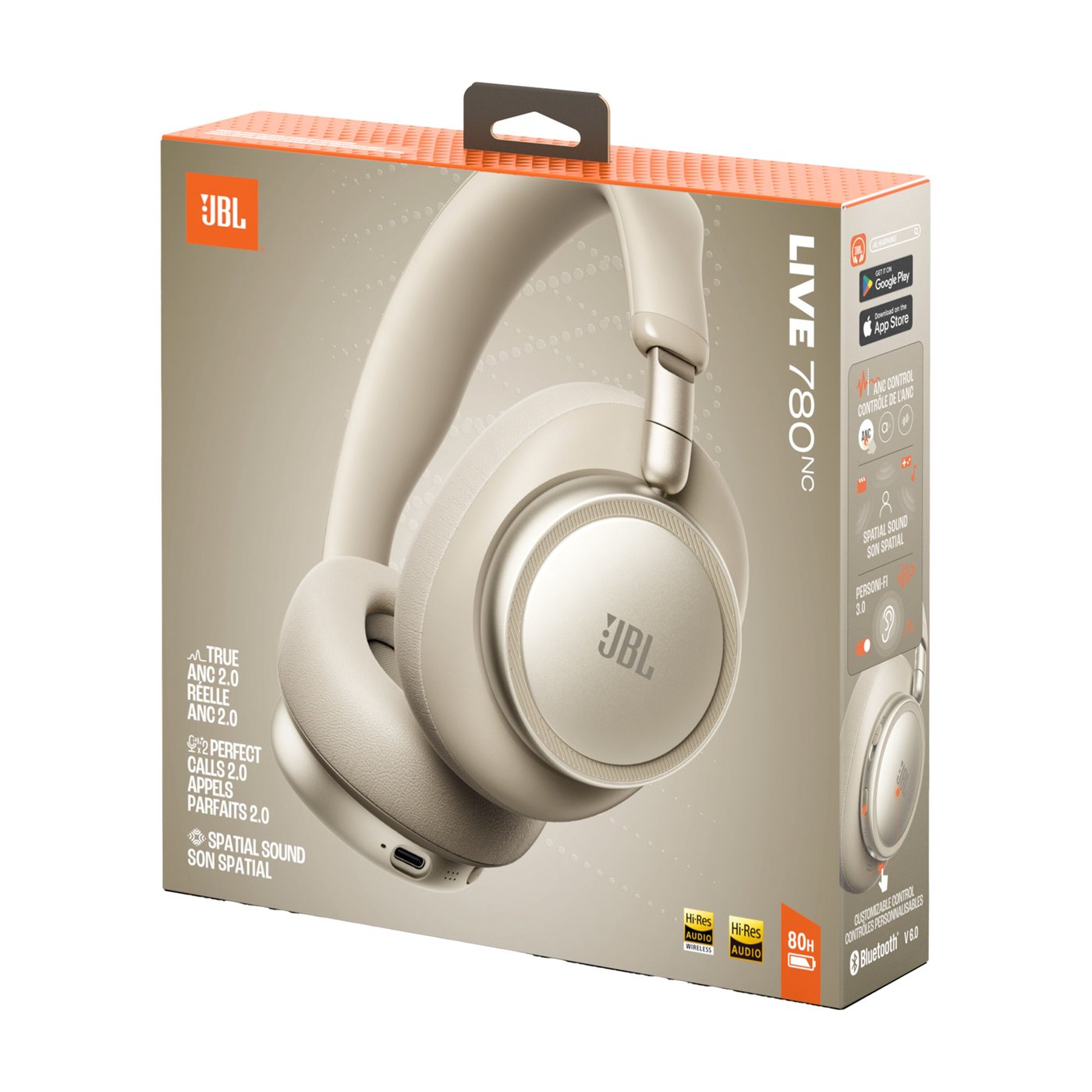 JBL Live 780NC trådlösa over-ear-hörlurar Champagne