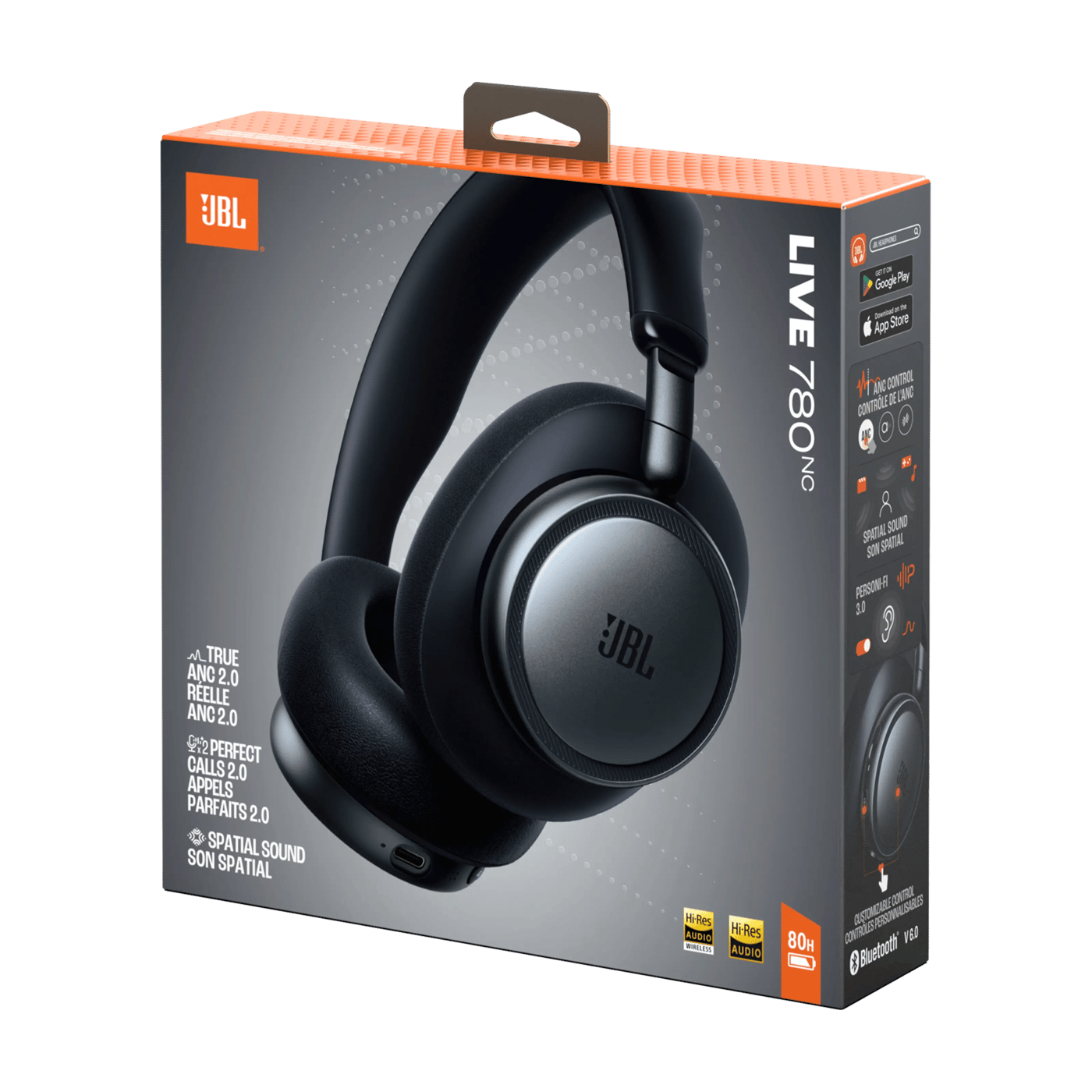 JBL Live 780NC trådløse over-ear-hodetelefoner Black
