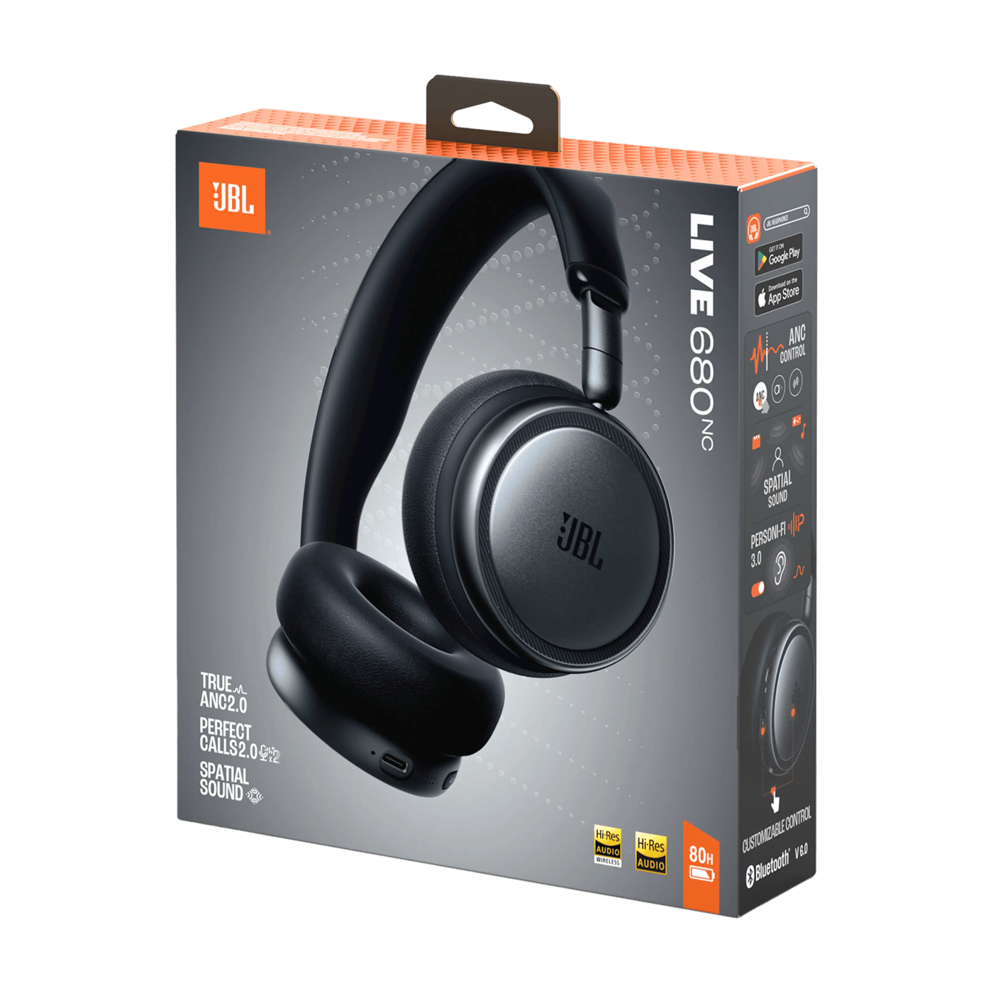 JBL Live 680NC trådløse on-ear-hodetelefoner Black