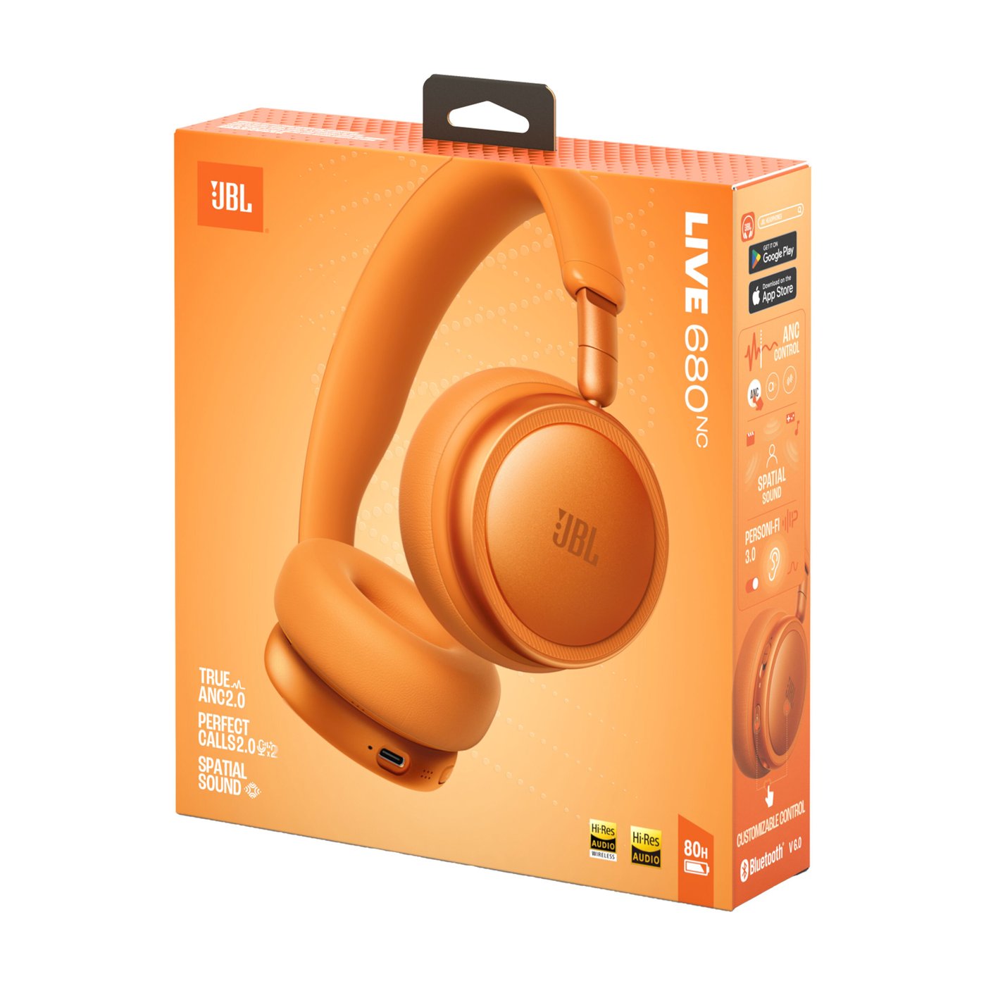 JBL Live 680NC trådlösa on-ear-hörlurar Orange