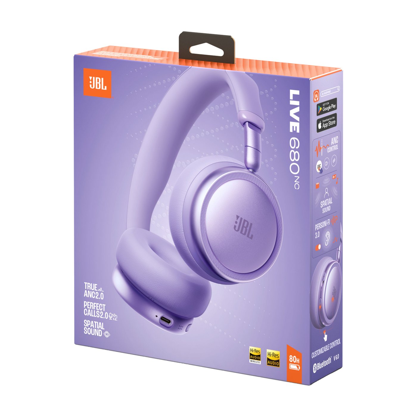 JBL Live 680NC trådløse on-ear-hodetelefoner Purple
