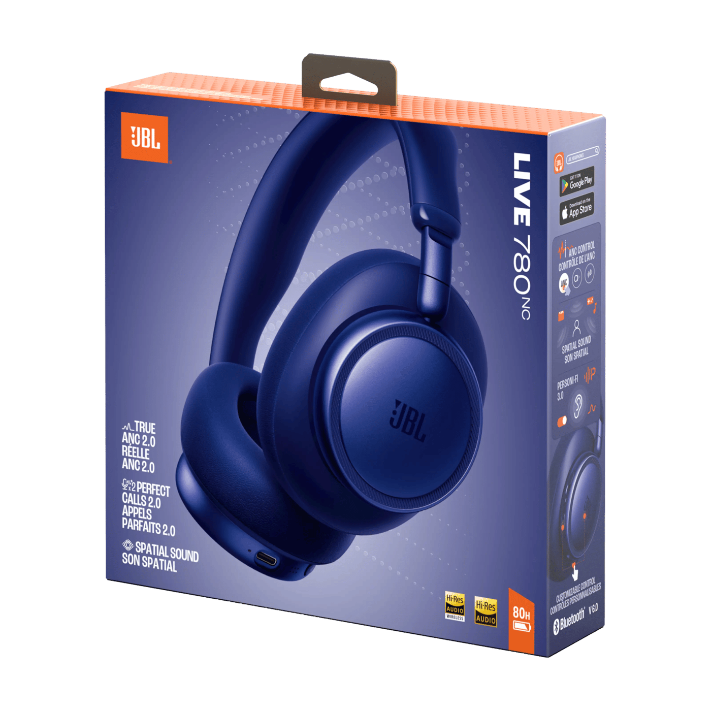 JBL Live 780NC over-ear-hodetelefoner med støyreduksjon Blå