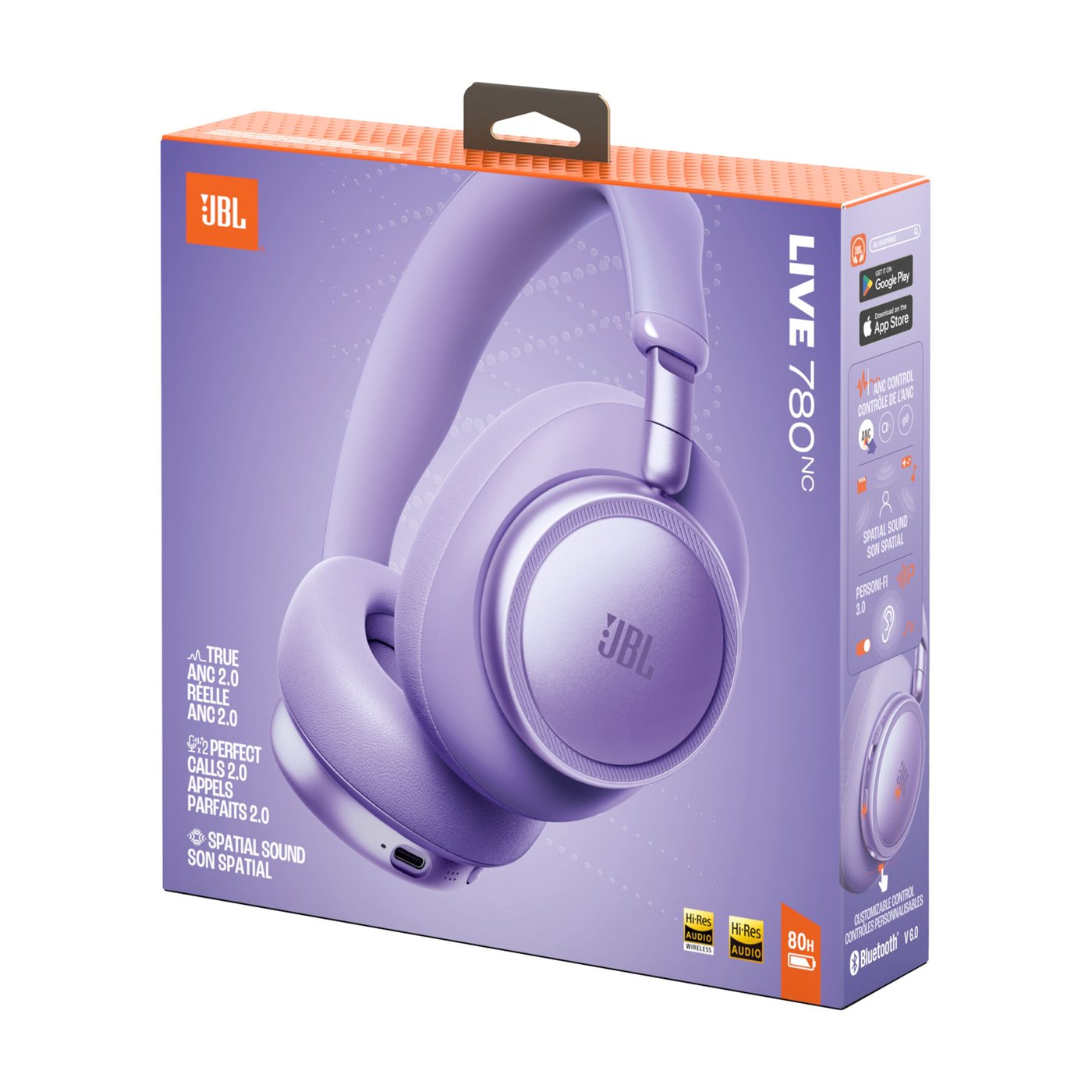 JBL Live 780NC trådløse over-ear-hodetelefoner Purple