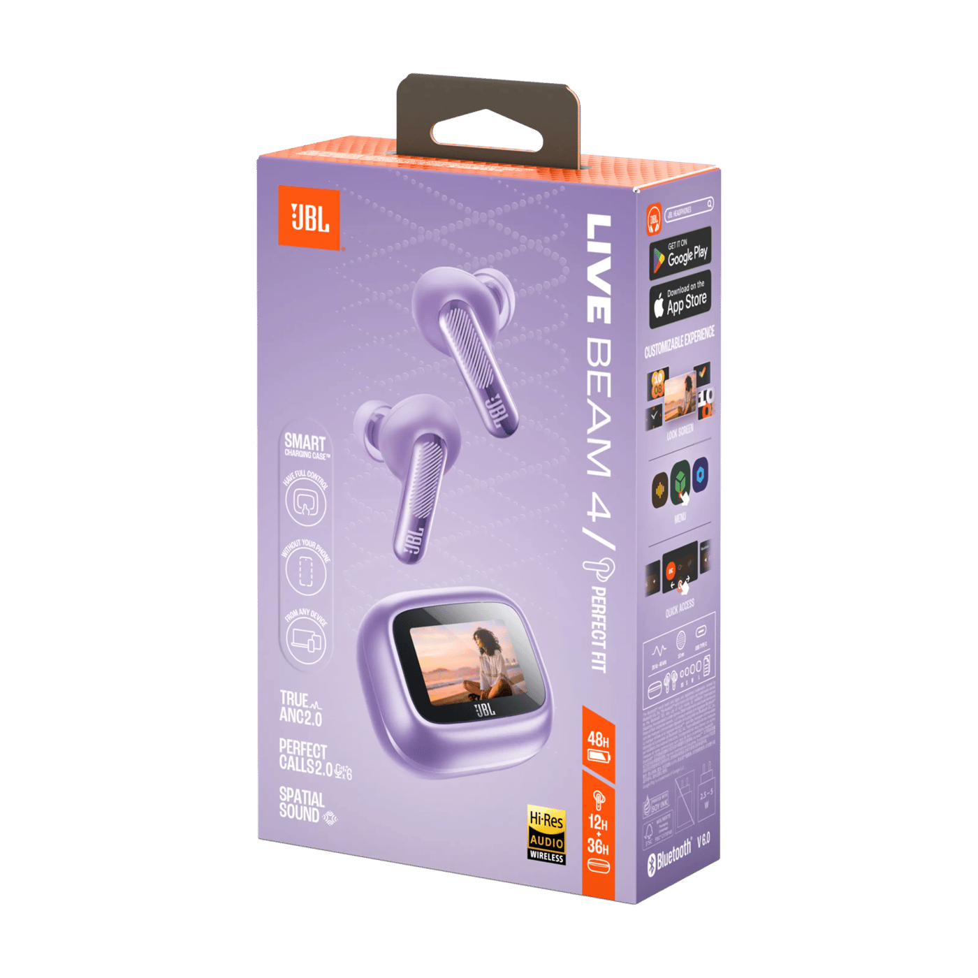 JBL Live Beam 4 trådlösa in-ear-hörlurar Purple