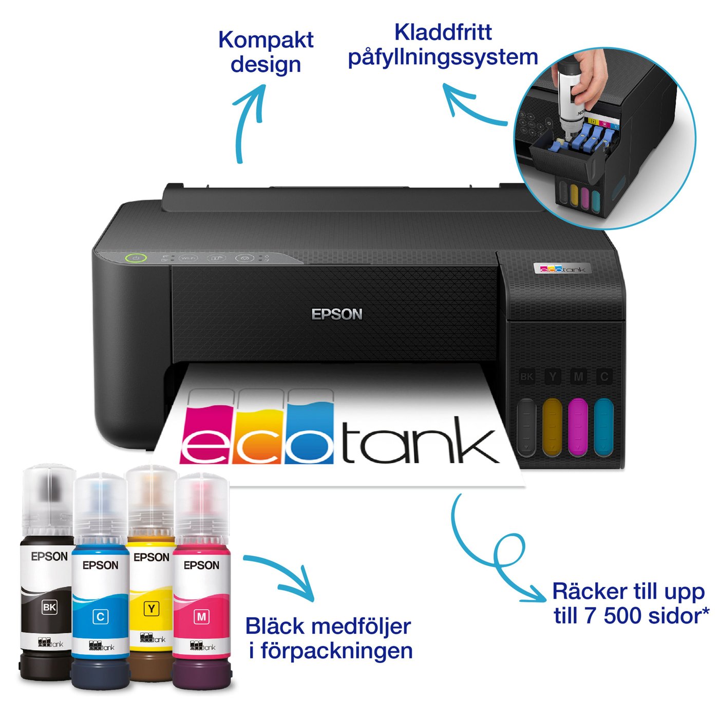 Epson EcoTank ET-1810 bläckstråleskrivare Svart