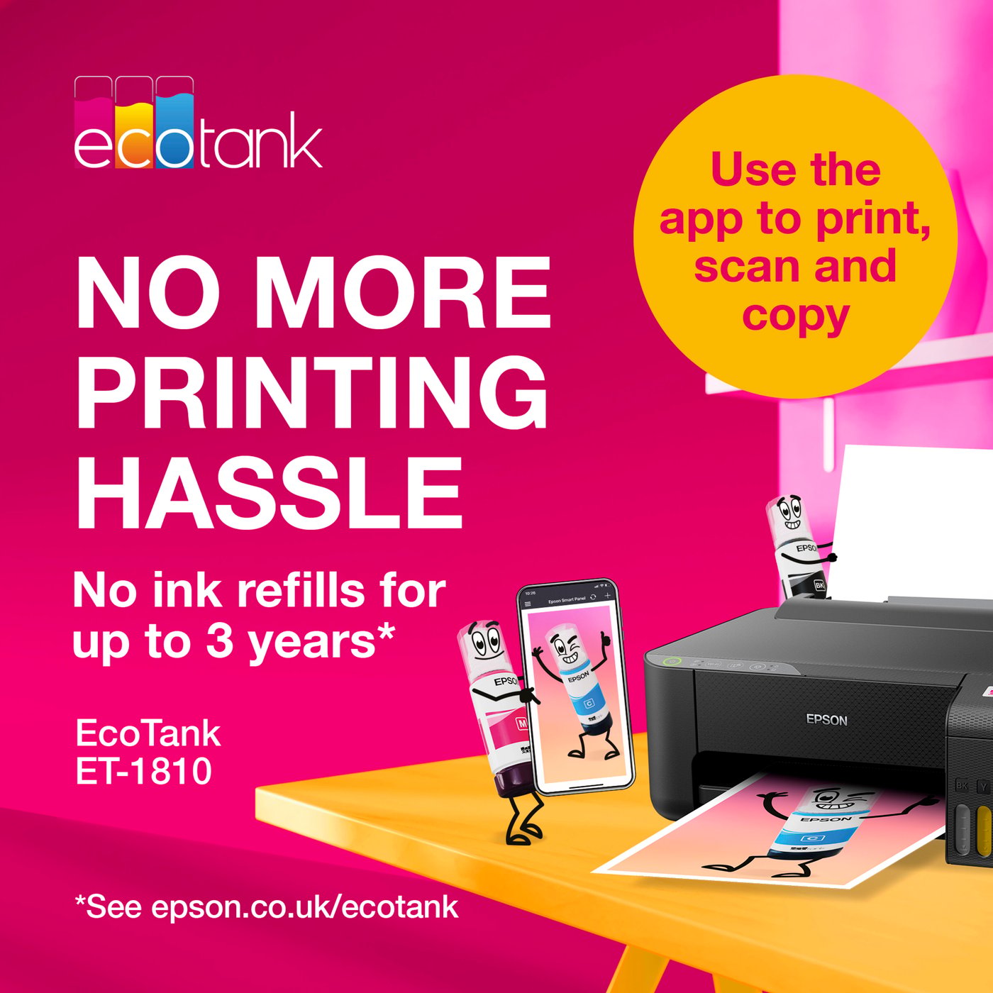 Epson EcoTank ET-1810 blekkskriver Svart
