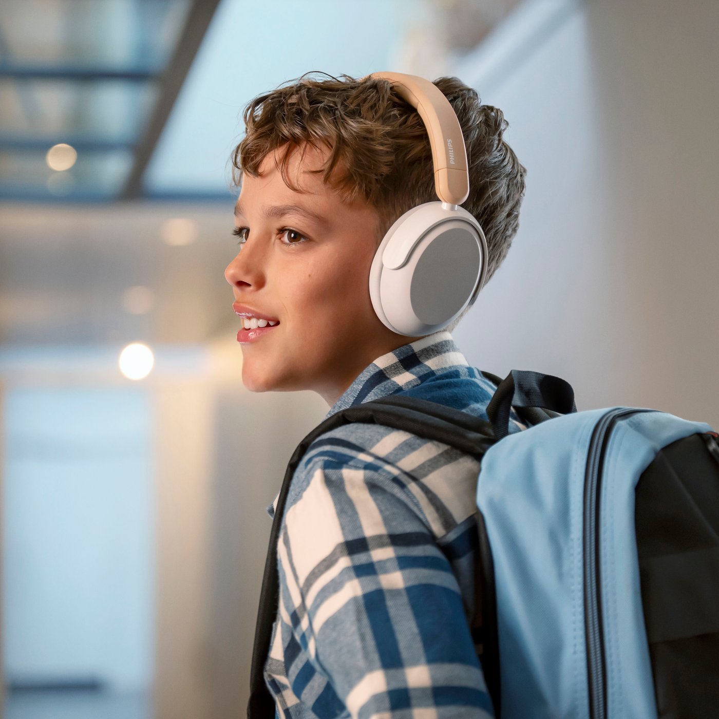 Philips Trådlösa over-ear-hörlurar för barn med brusreducering Beige