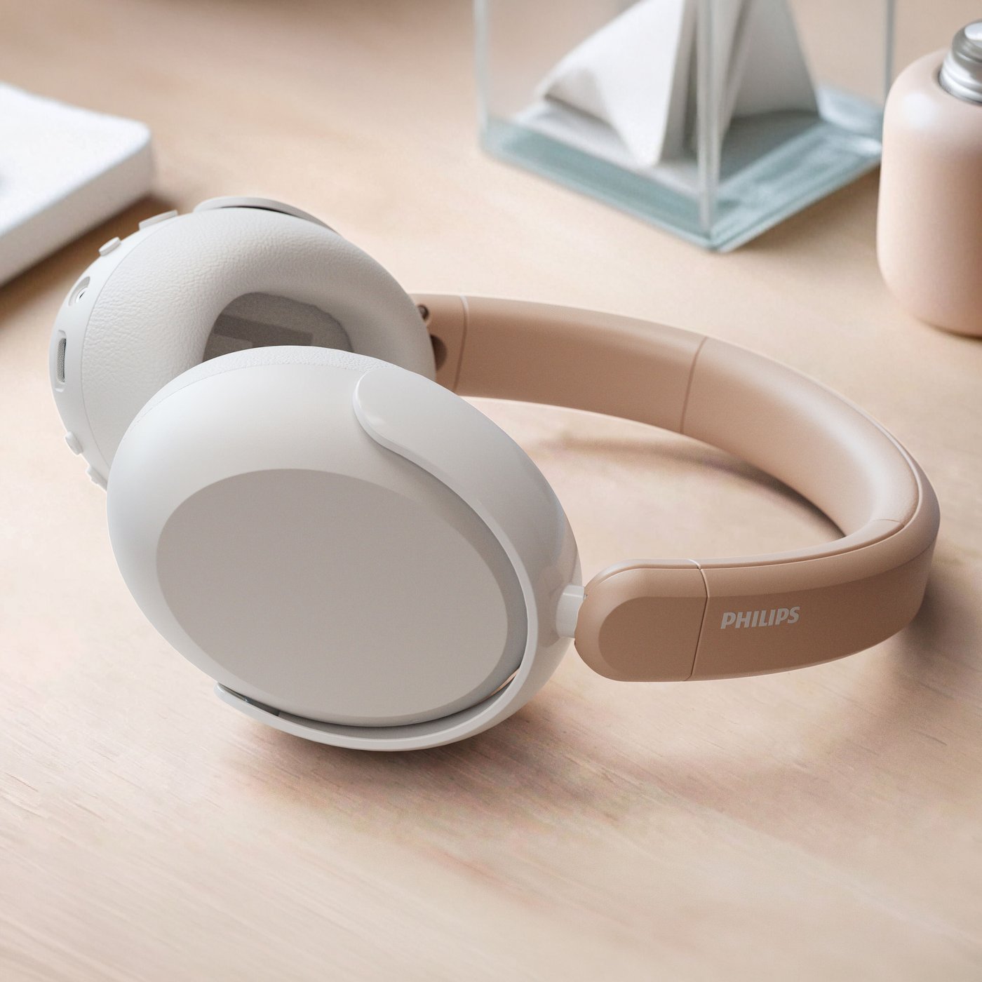 Philips Trådlösa over-ear-hörlurar för barn med brusreducering Beige