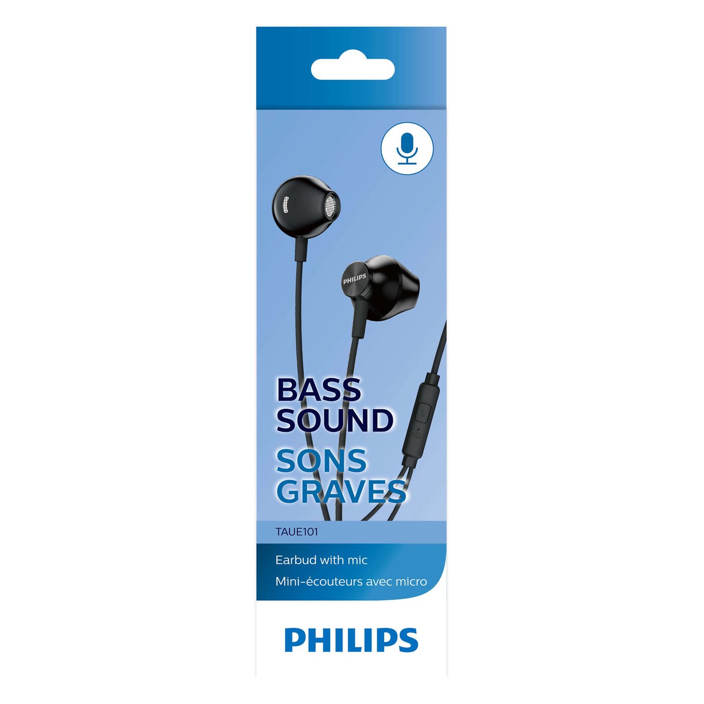 Philips TAUE101 in-ear-hörlurar med mikrofon Svart