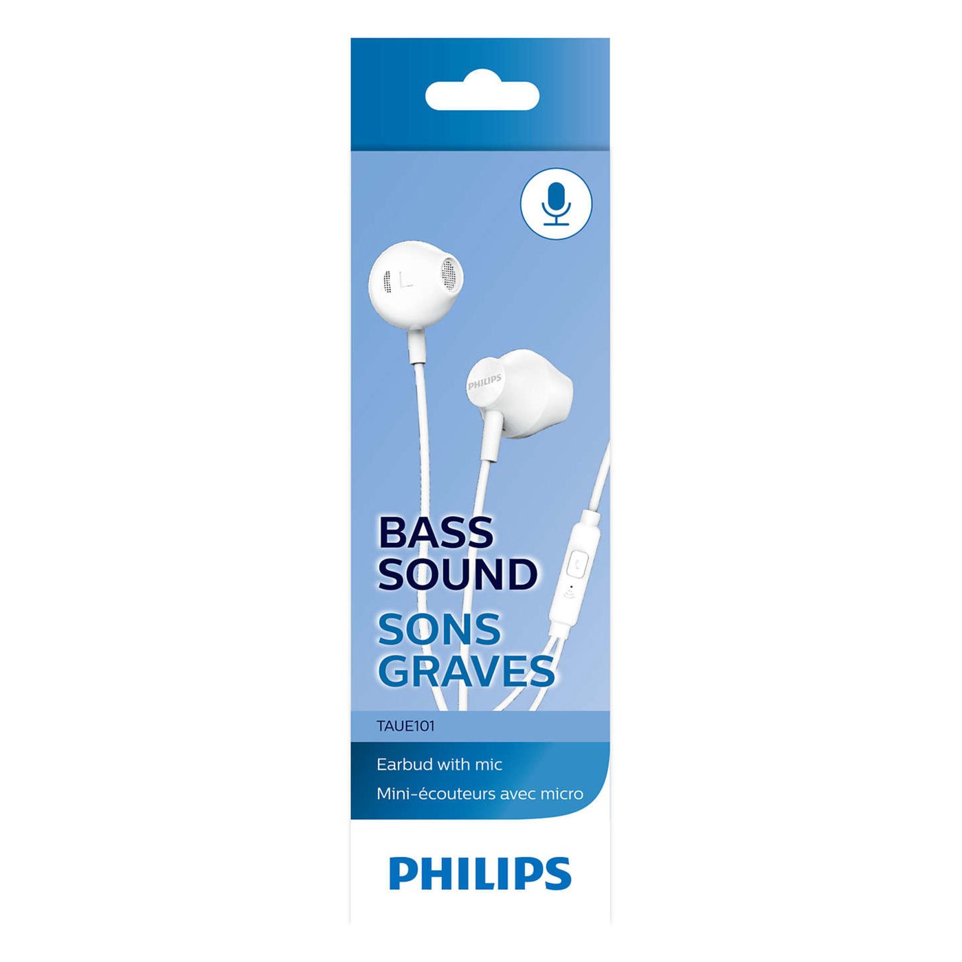 Philips TAUE101 in-ear-hörlurar med mikrofon Vit