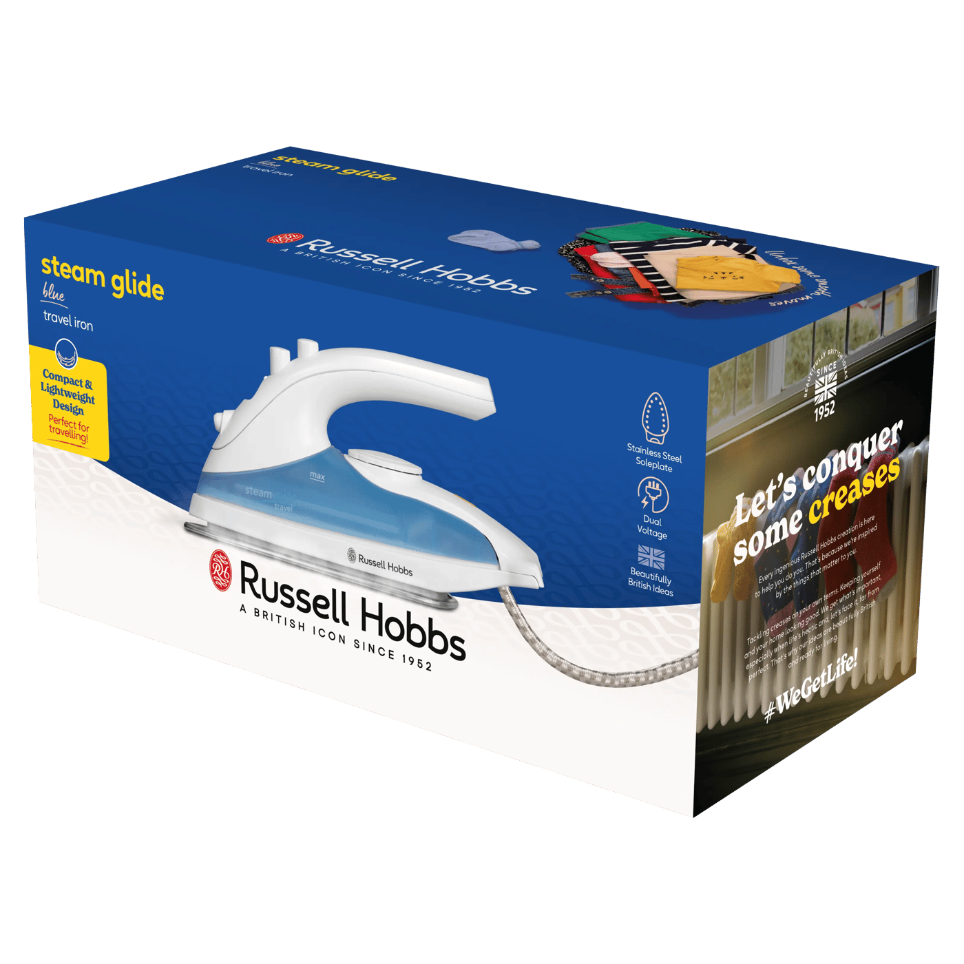 Russell Hobbs Steam Glide Travel reisestrykejern 830W