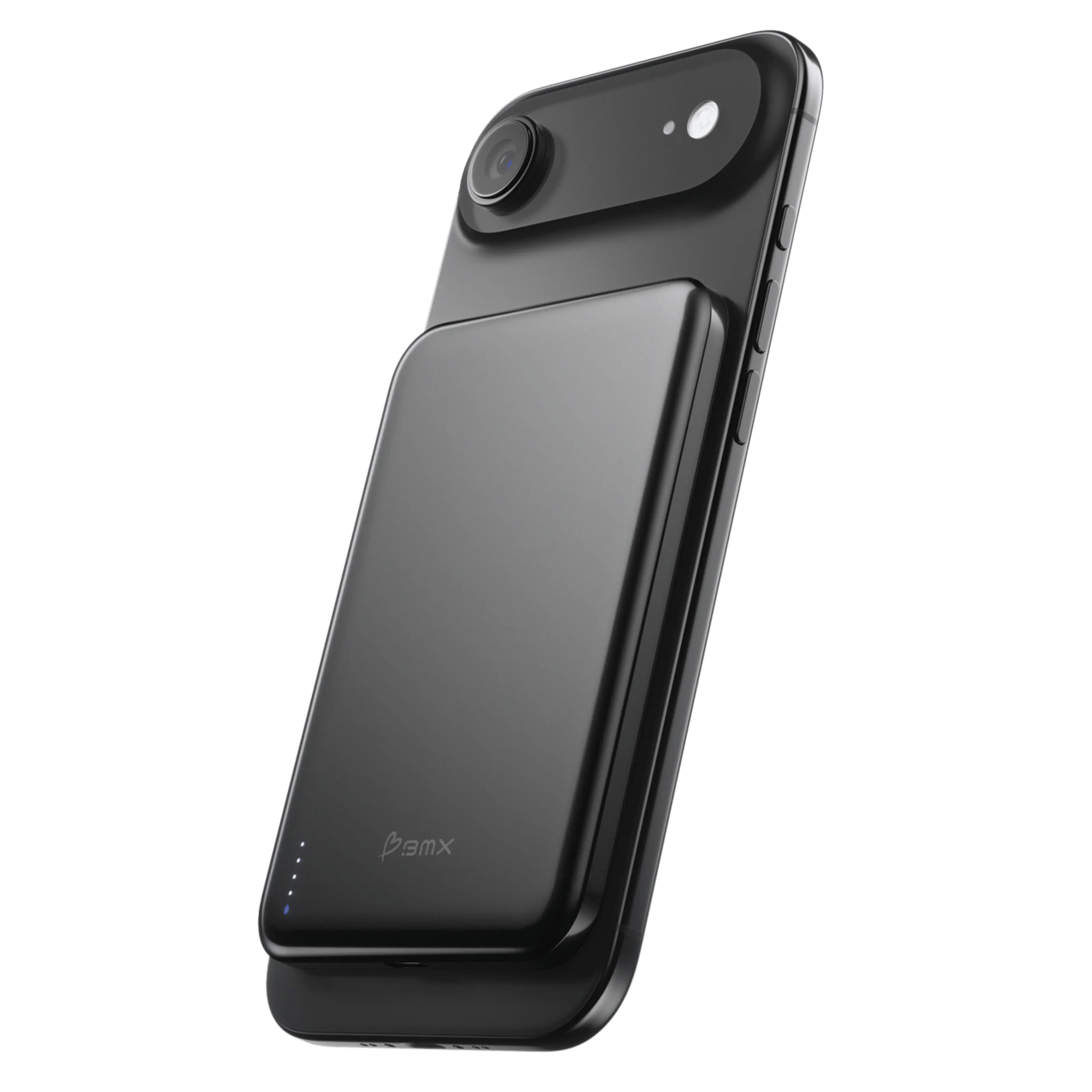 BMX Ultratynt magnetisk Qi2-powerbank 5000 mAh, semi-solid-state i titan Black
