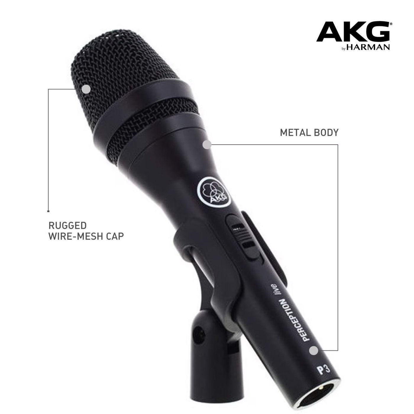 AKG Perception P3 S sangmikrofon med på/av-knapp