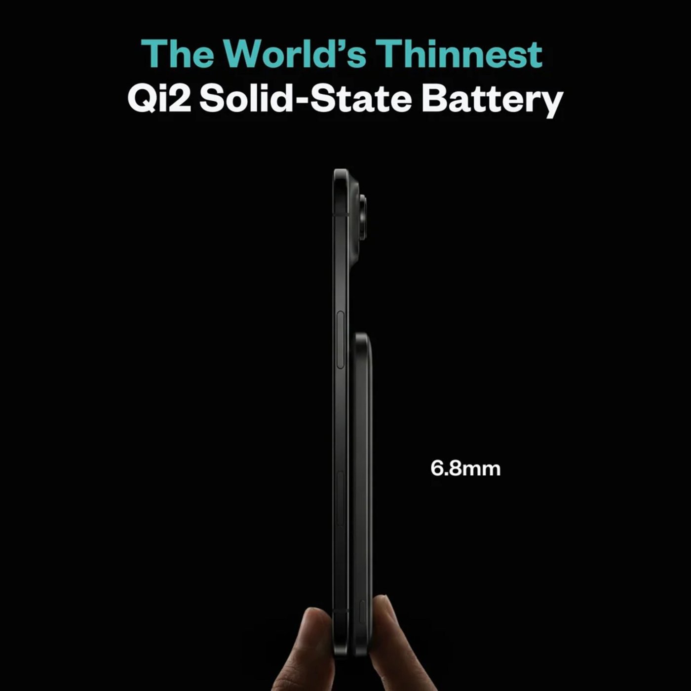 BMX Ultratunn magnetisk Qi2-powerbank 5000 mAh, semi-solid-state i titanhölje