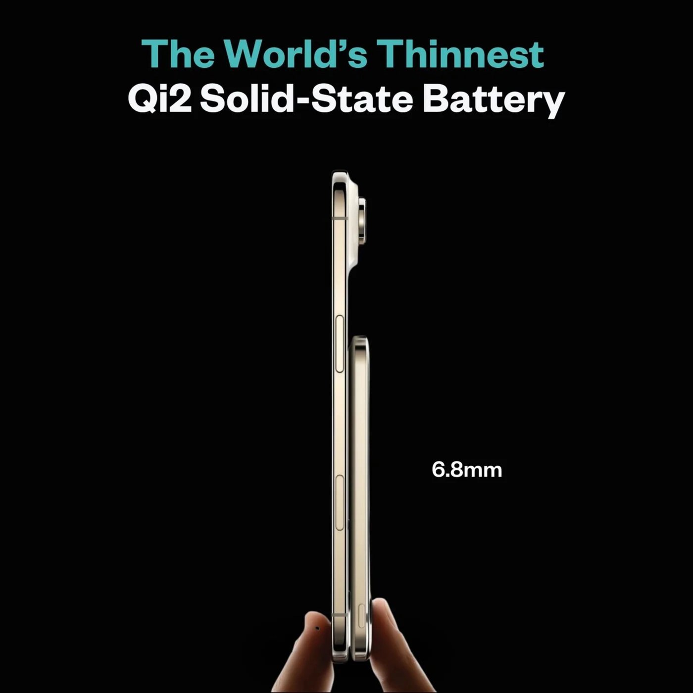 BMX Ultratynt magnetisk Qi2-powerbank 5000 mAh, semi-solid-state i titan Gold