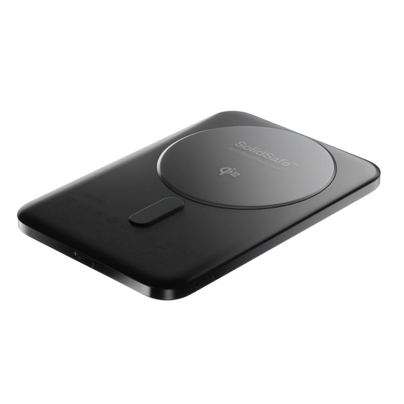 BMX Ultratunn magnetisk Qi2-powerbank 5000 mAh, semi-solid-state i titanhölje