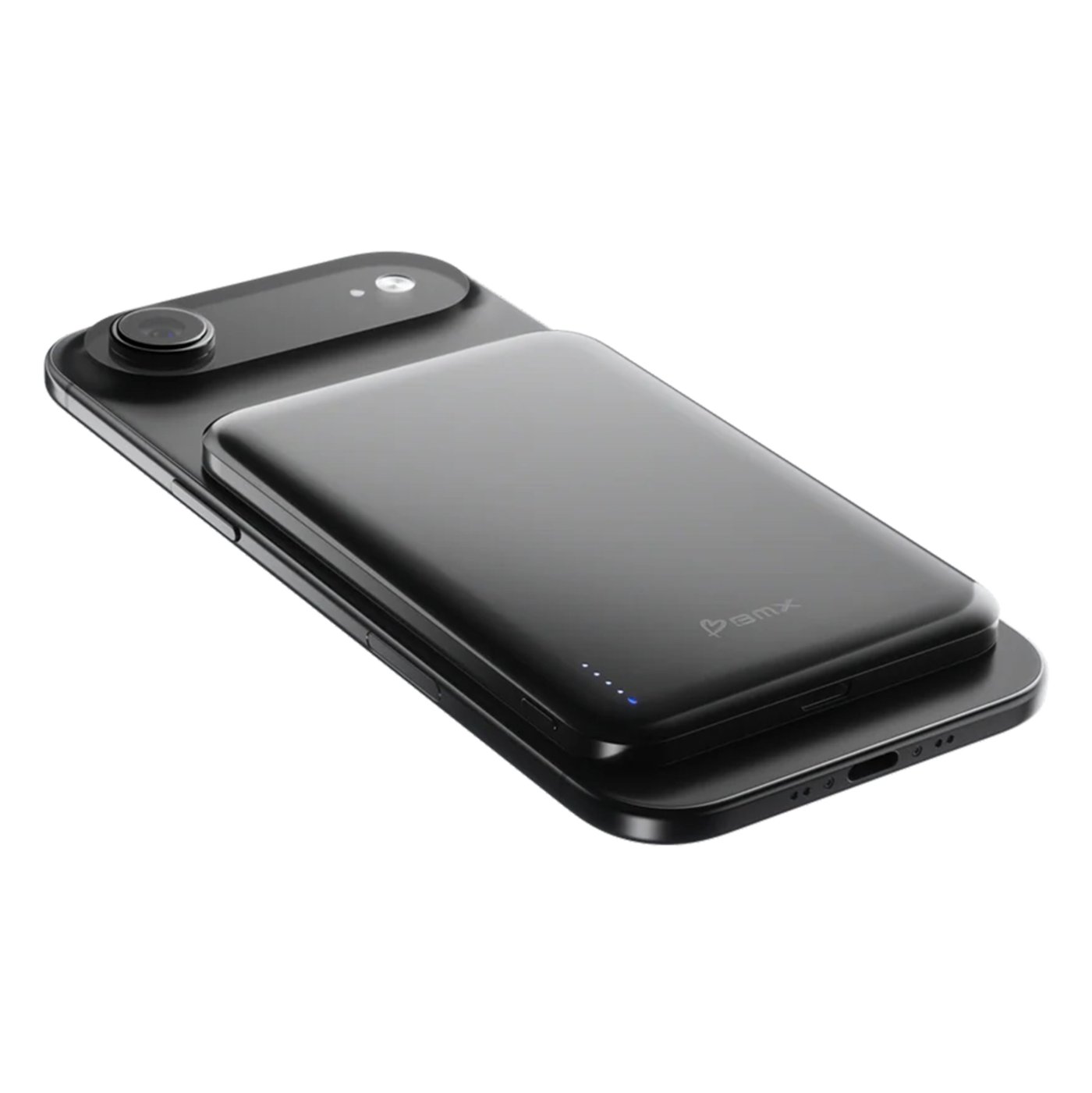 BMX Ultratunn magnetisk Qi2-powerbank 5000 mAh, semi-solid-state i titanhölje