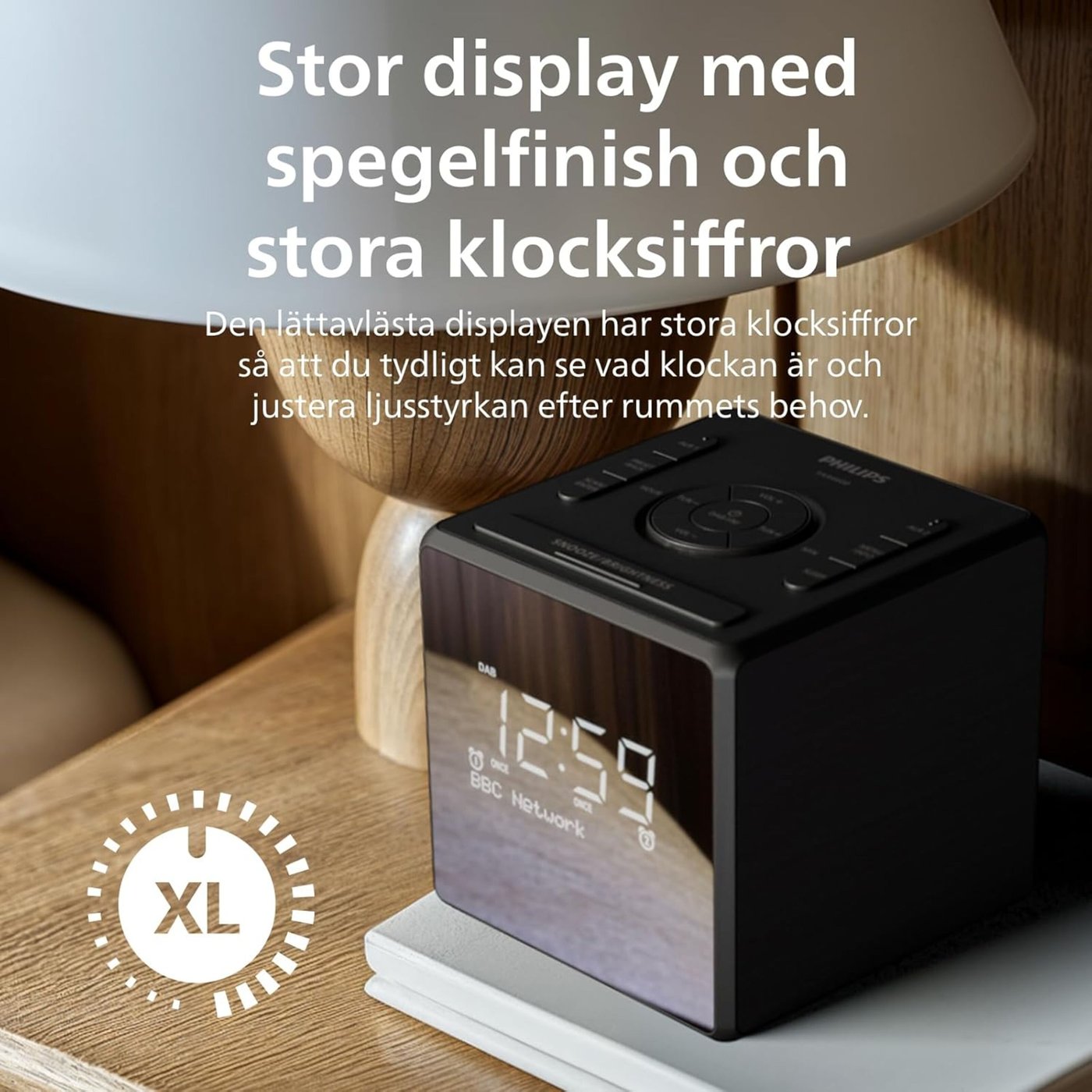 Philips R4600 DAB+-klockradio med USB-C-laddning